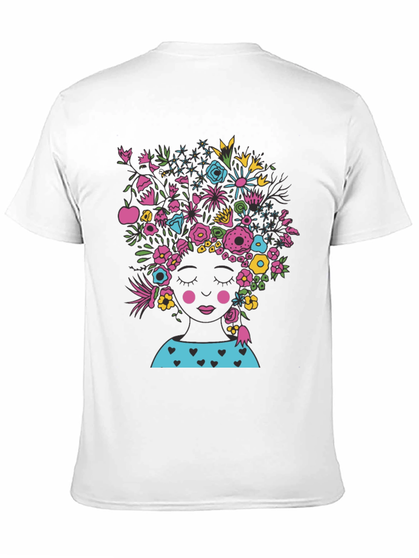 Floral Head Black Tee - Stylish Graphic T-Shirt