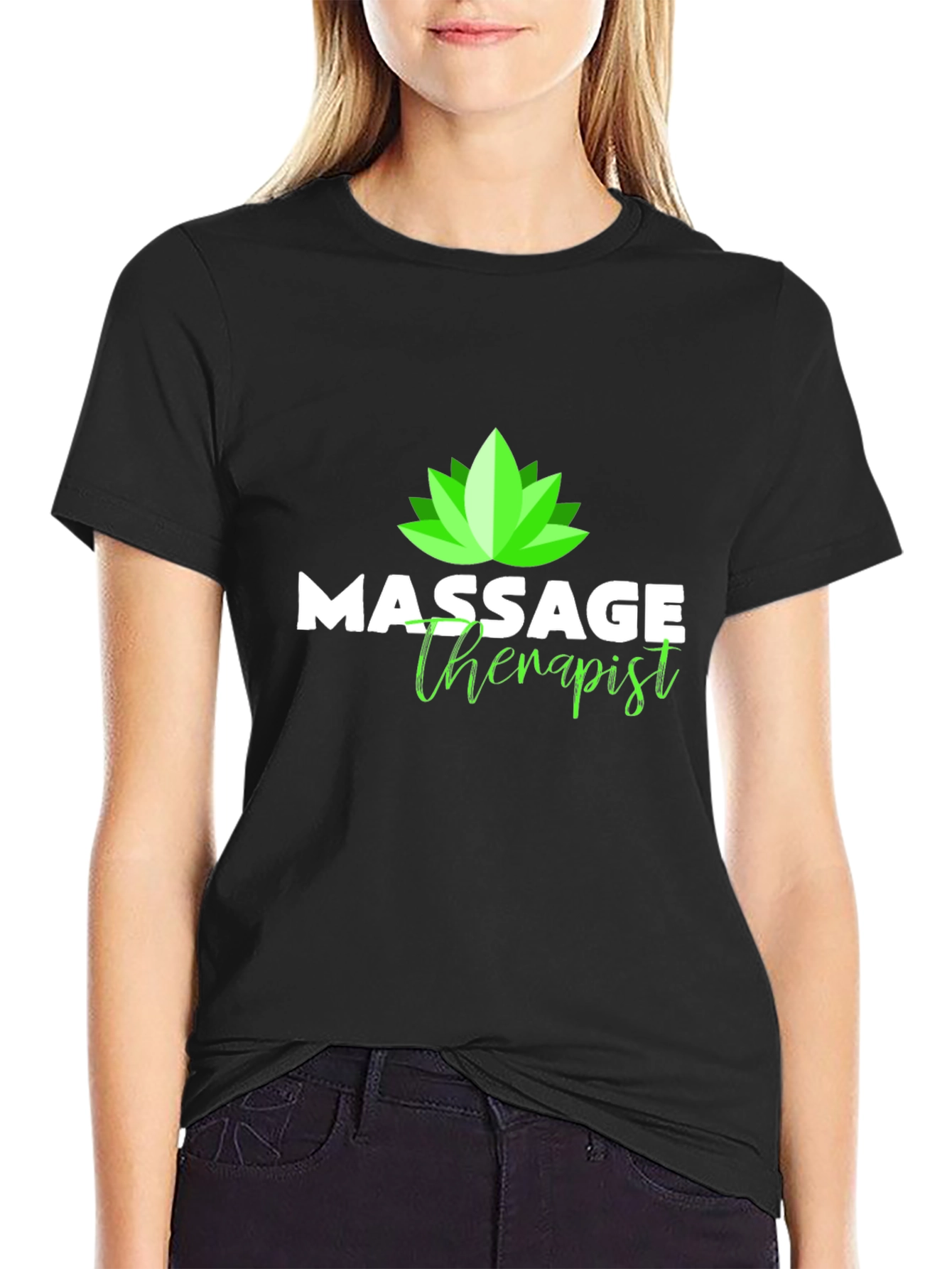 Massage Therapist T-Shirt - Lotus Design