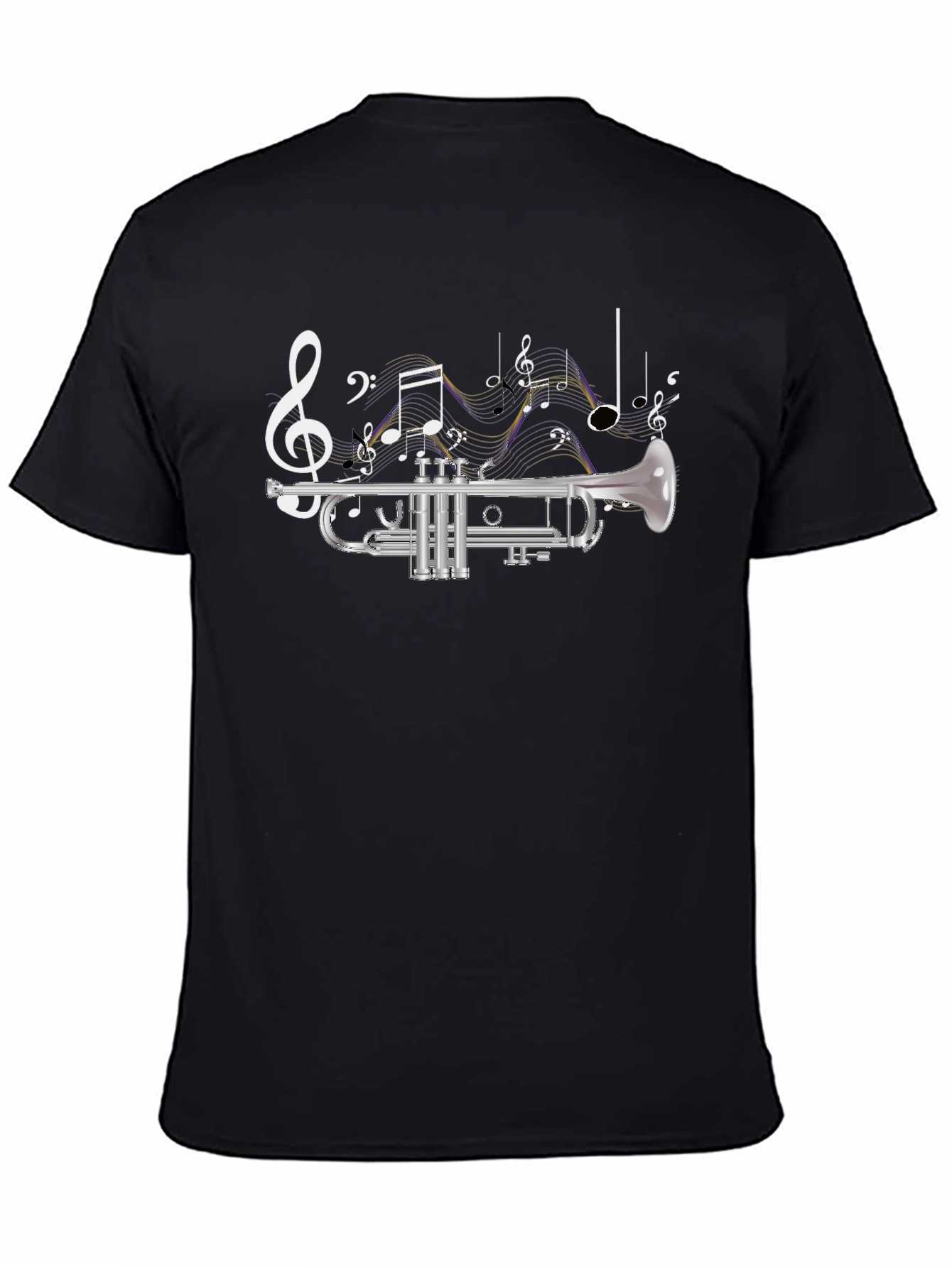Trumpet & Music Notes Graphic Tee