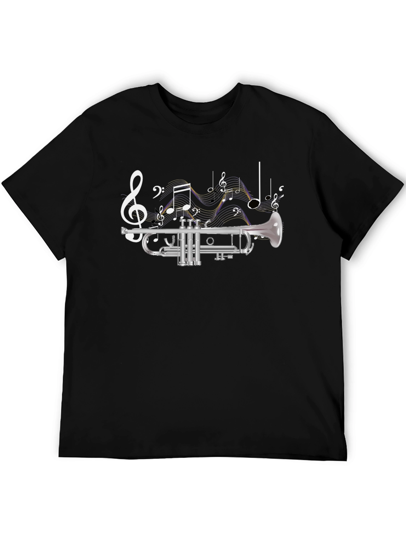 Trumpet & Music Notes Graphic Tee