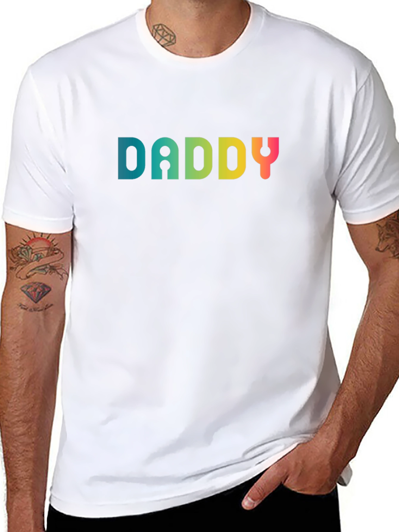 Daddy Rainbow Graphic Tee - Mens Black T-Shirt