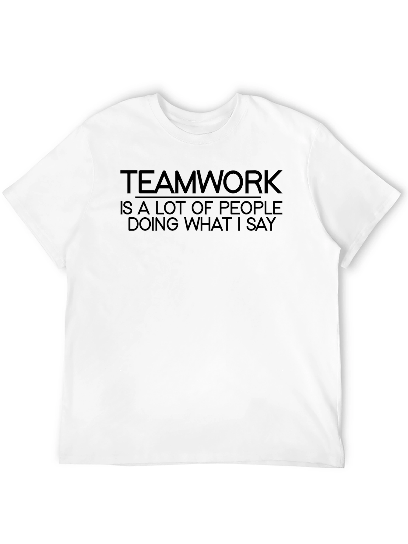 Teamwork Slogan Black T-Shirt