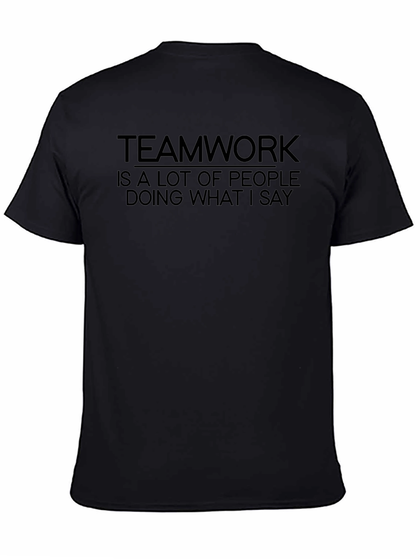 Teamwork Slogan Black T-Shirt