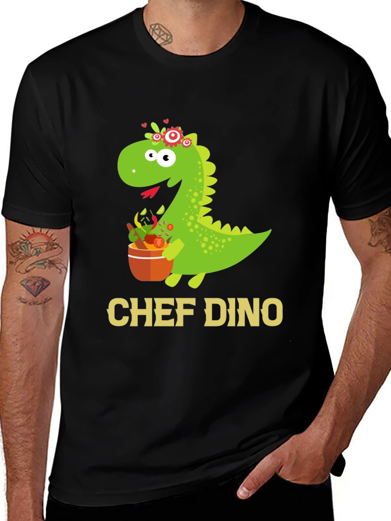 Chef Dino T-Shirt - Cute Dinosaur Cook Tee