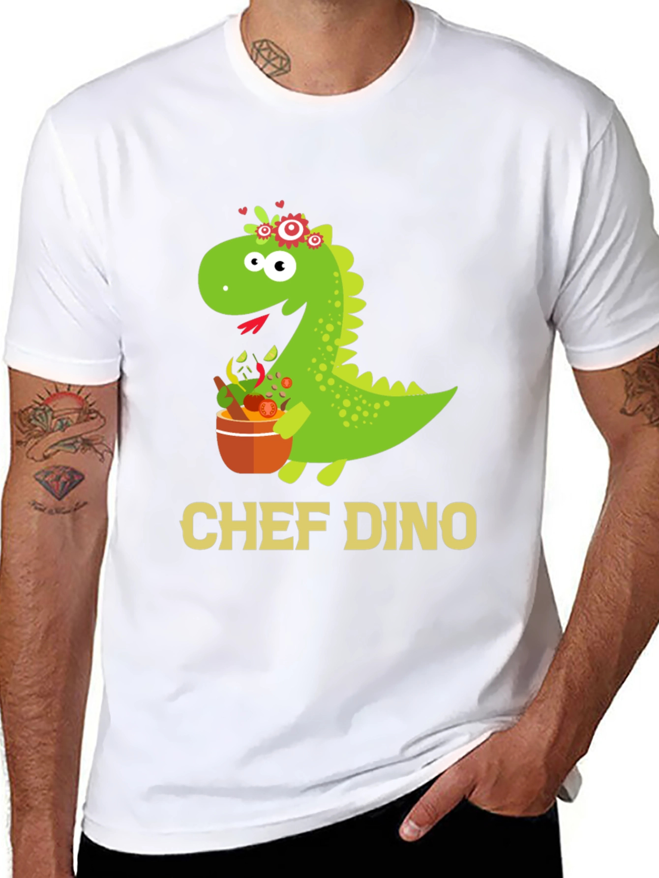 Chef Dino T-Shirt - Cute Dinosaur Cook Tee