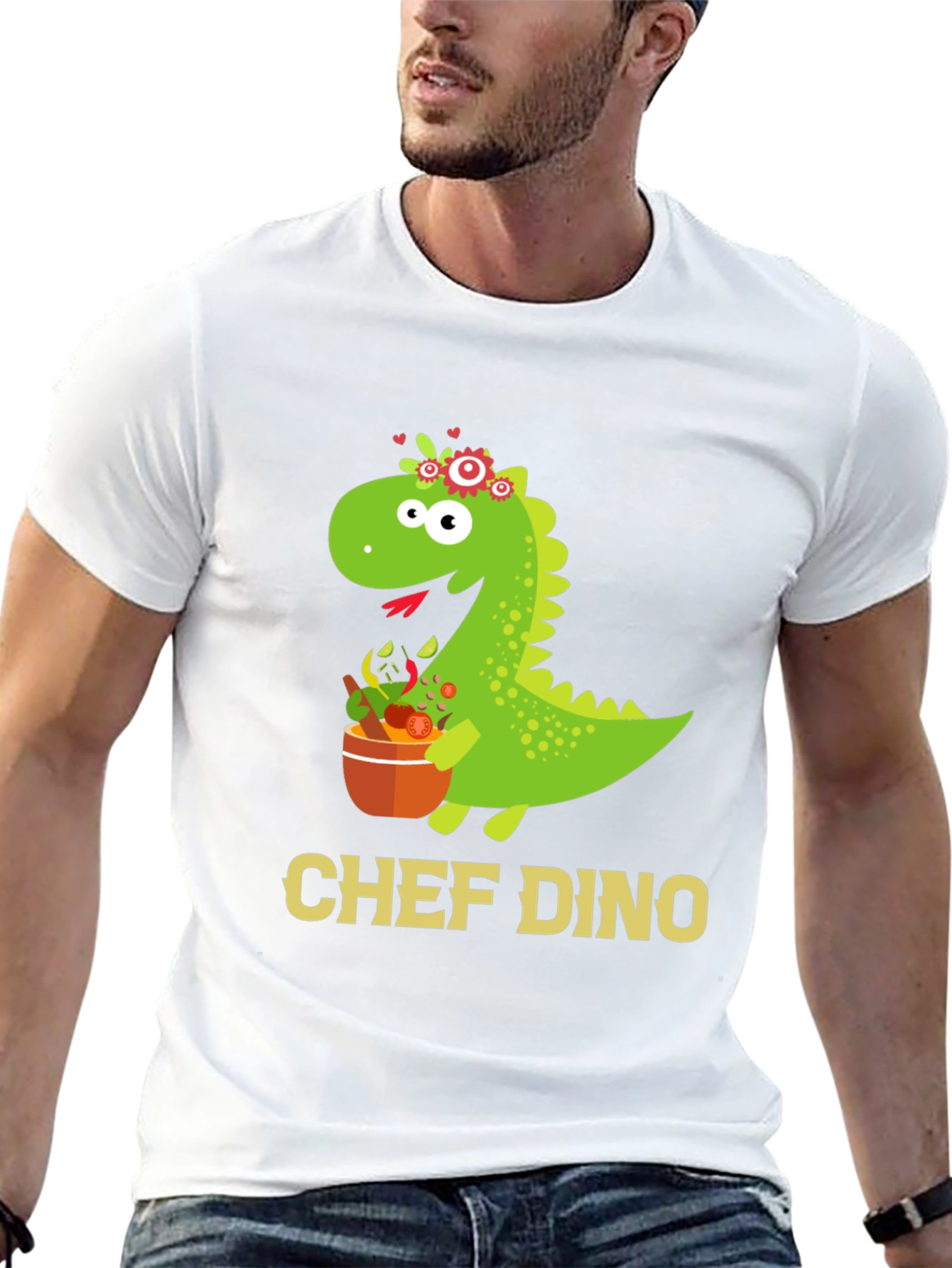 Chef Dino T-Shirt - Cute Dinosaur Cook Tee
