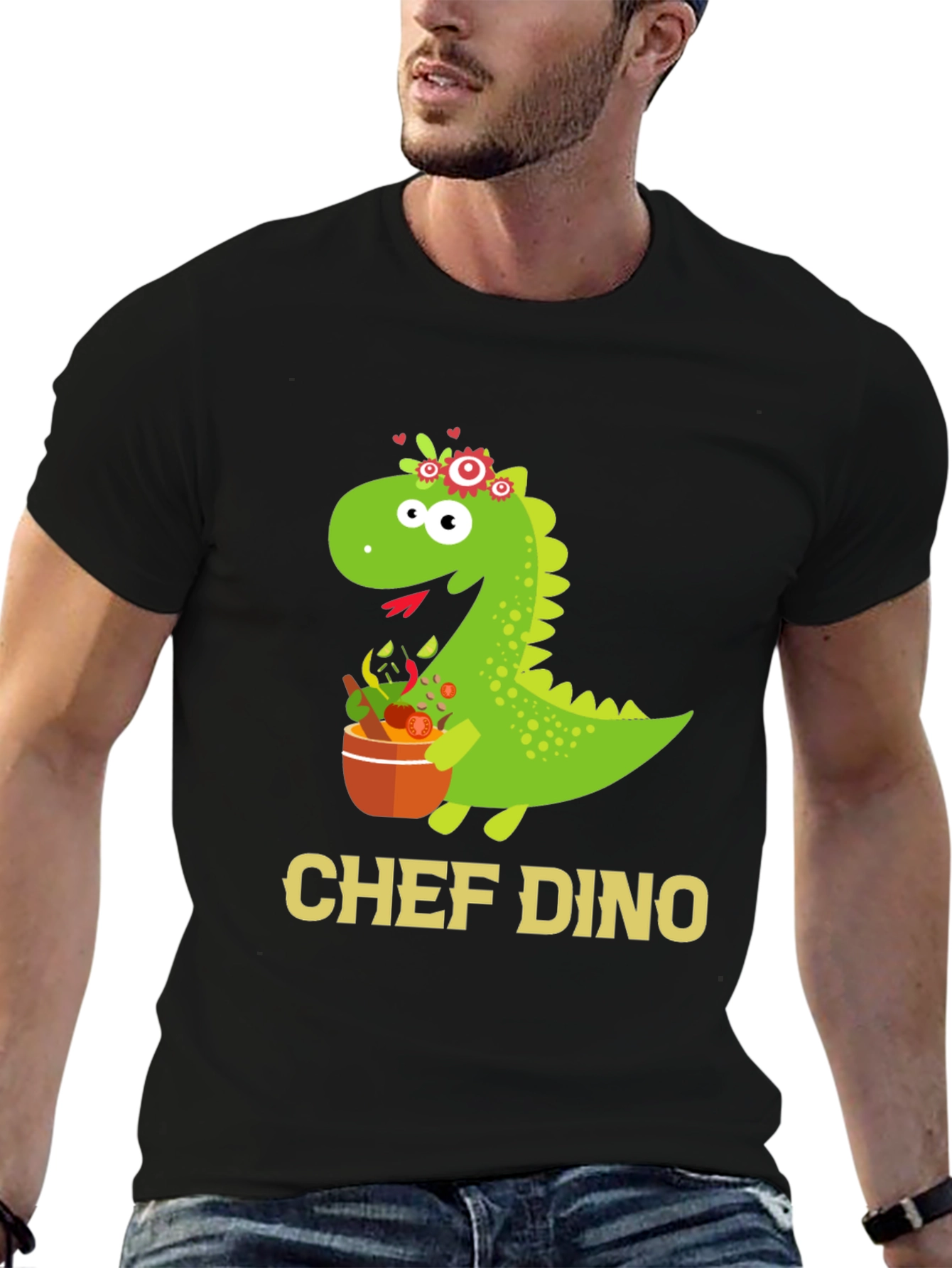 Chef Dino T-Shirt - Cute Dinosaur Cook Tee