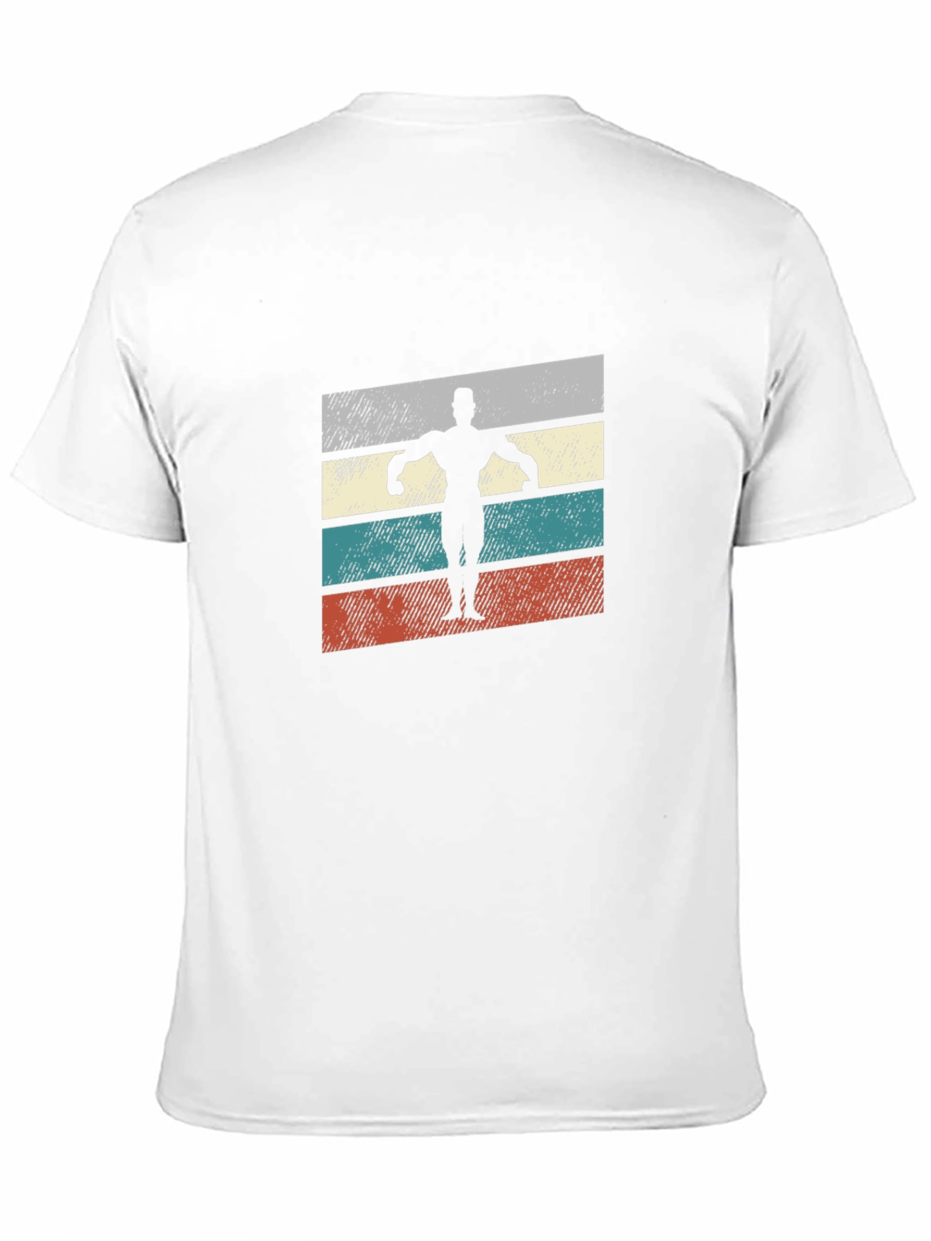 Retro Bodybuilder Graphic Tee - Black Cotton Shirt