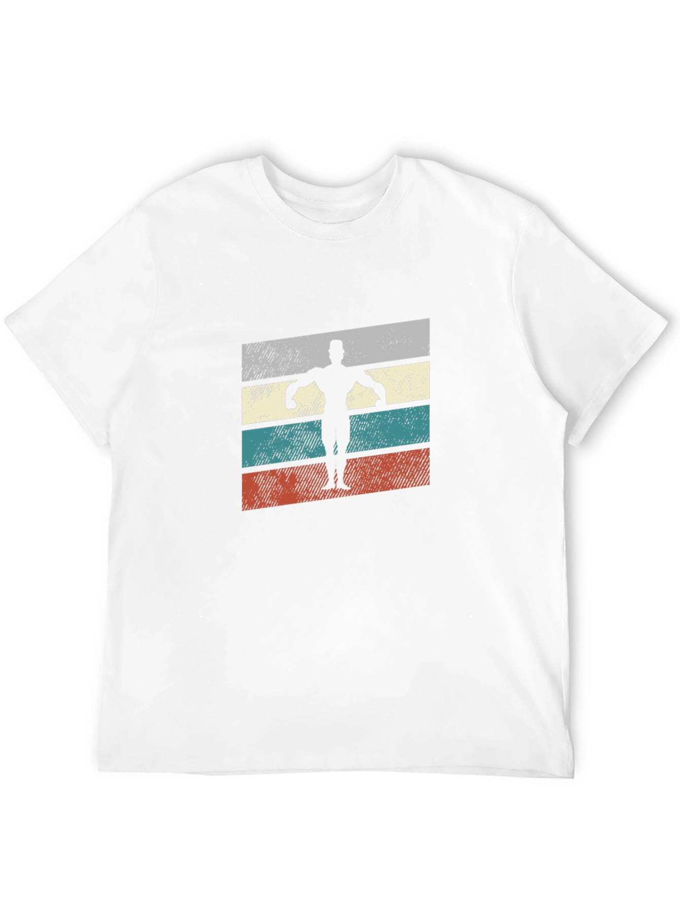 Retro Bodybuilder Graphic Tee - Black Cotton Shirt