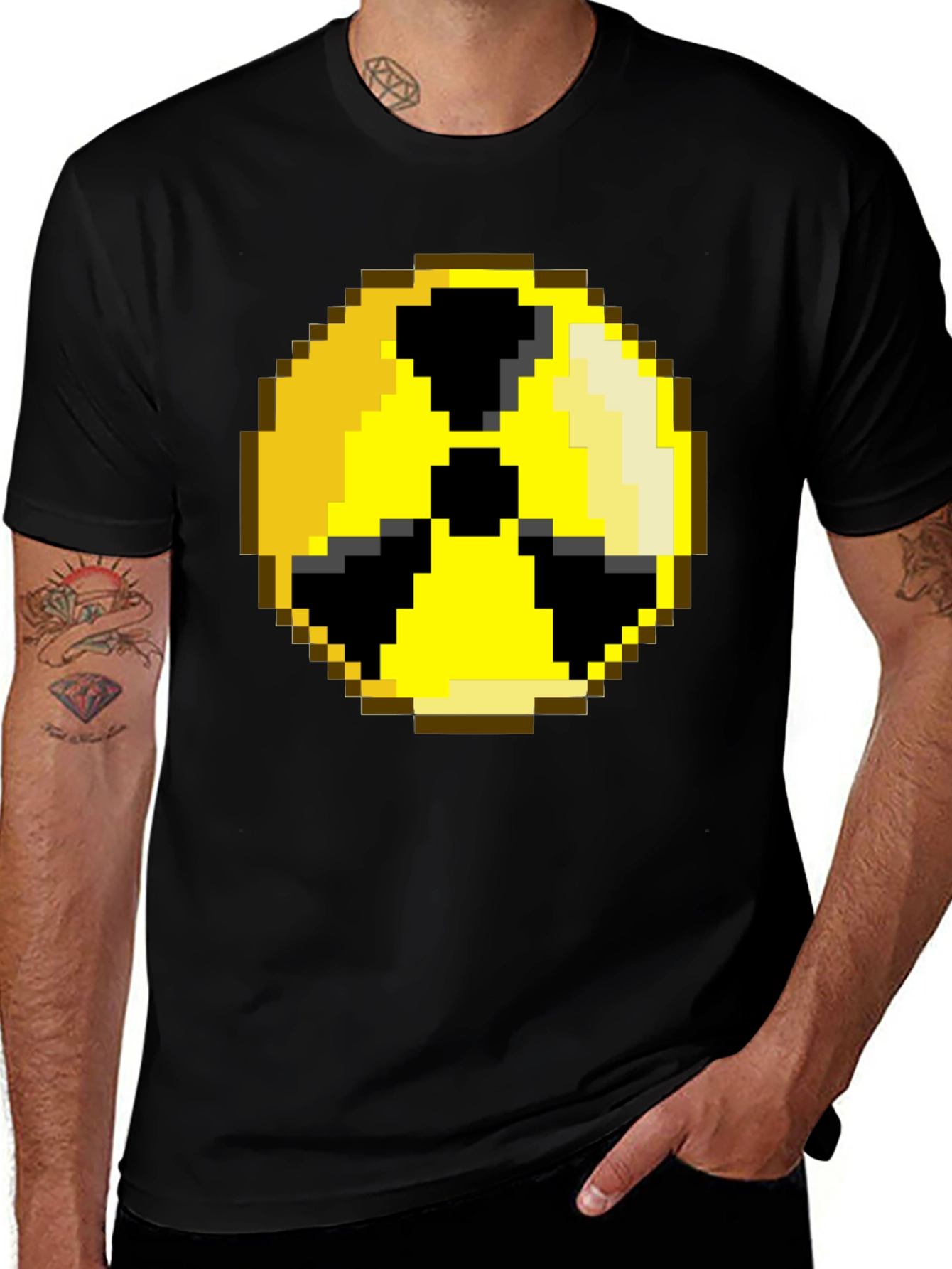 Pixelated Radiation Symbol Graphic Tee