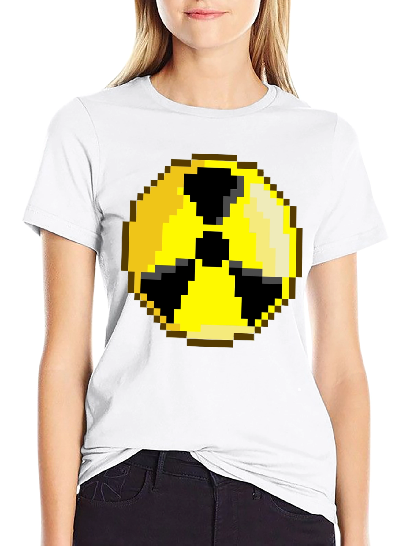 Pixelated Radiation Symbol Graphic Tee