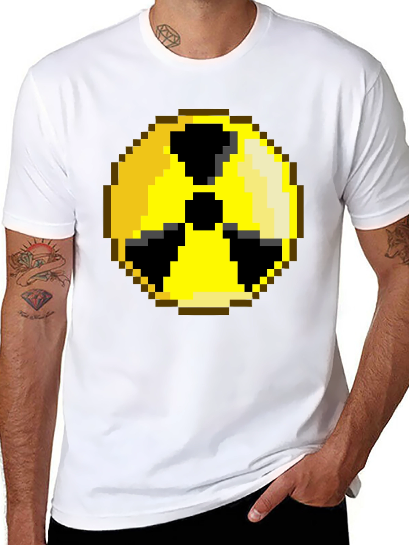 Pixelated Radiation Symbol Graphic Tee