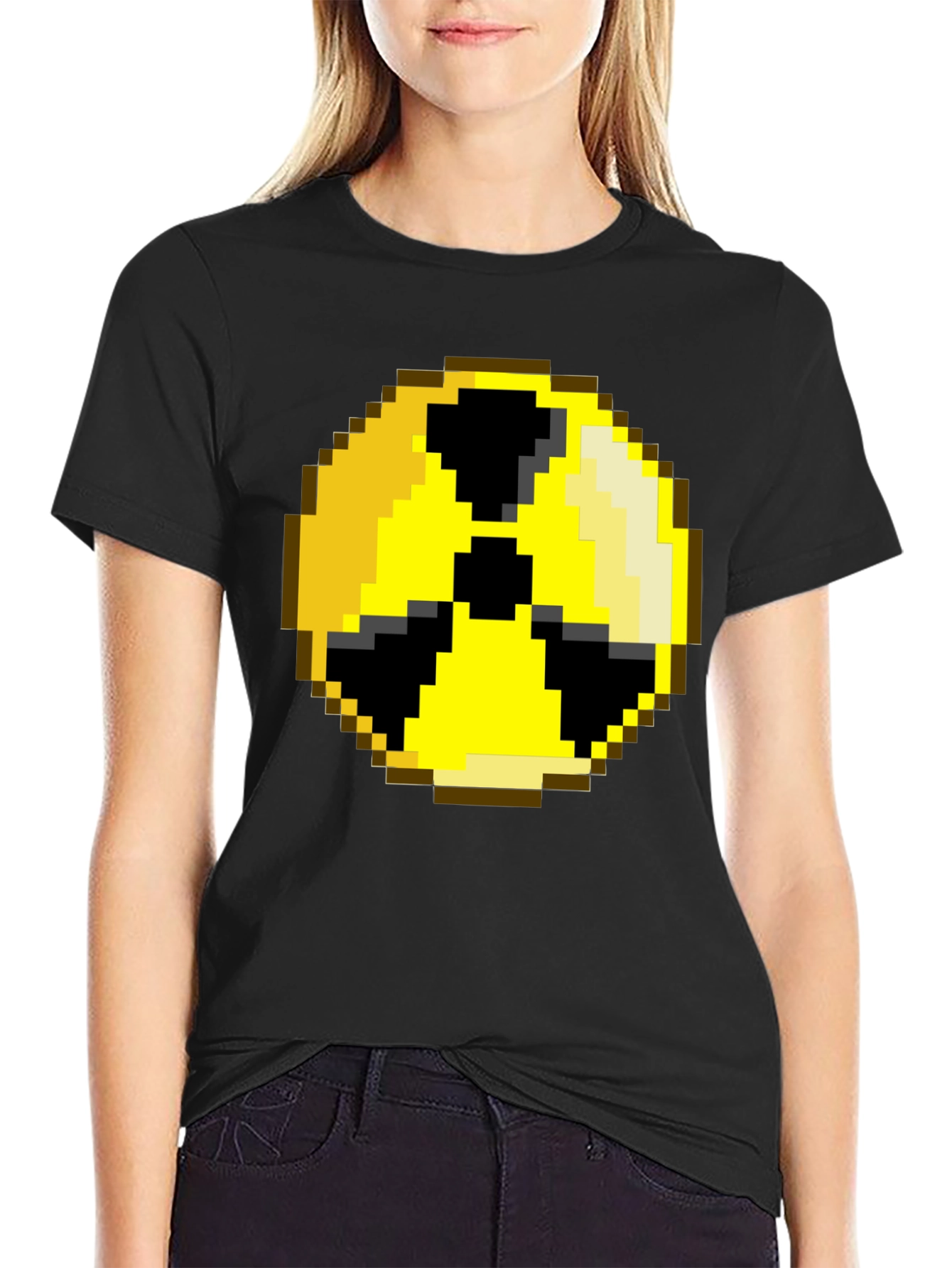 Pixelated Radiation Symbol Graphic Tee