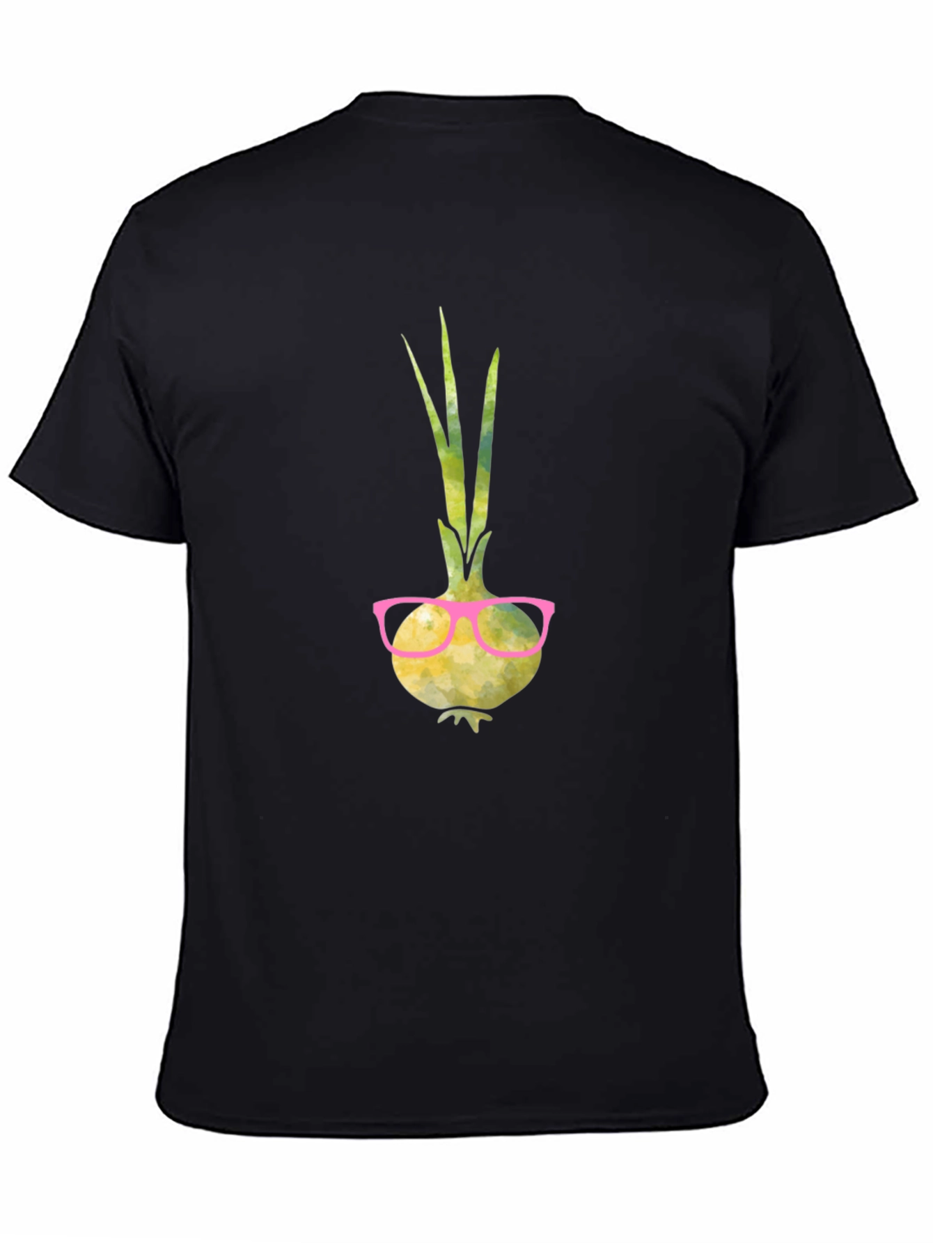 Funny Onion with Glasses Graphic T-Shirt