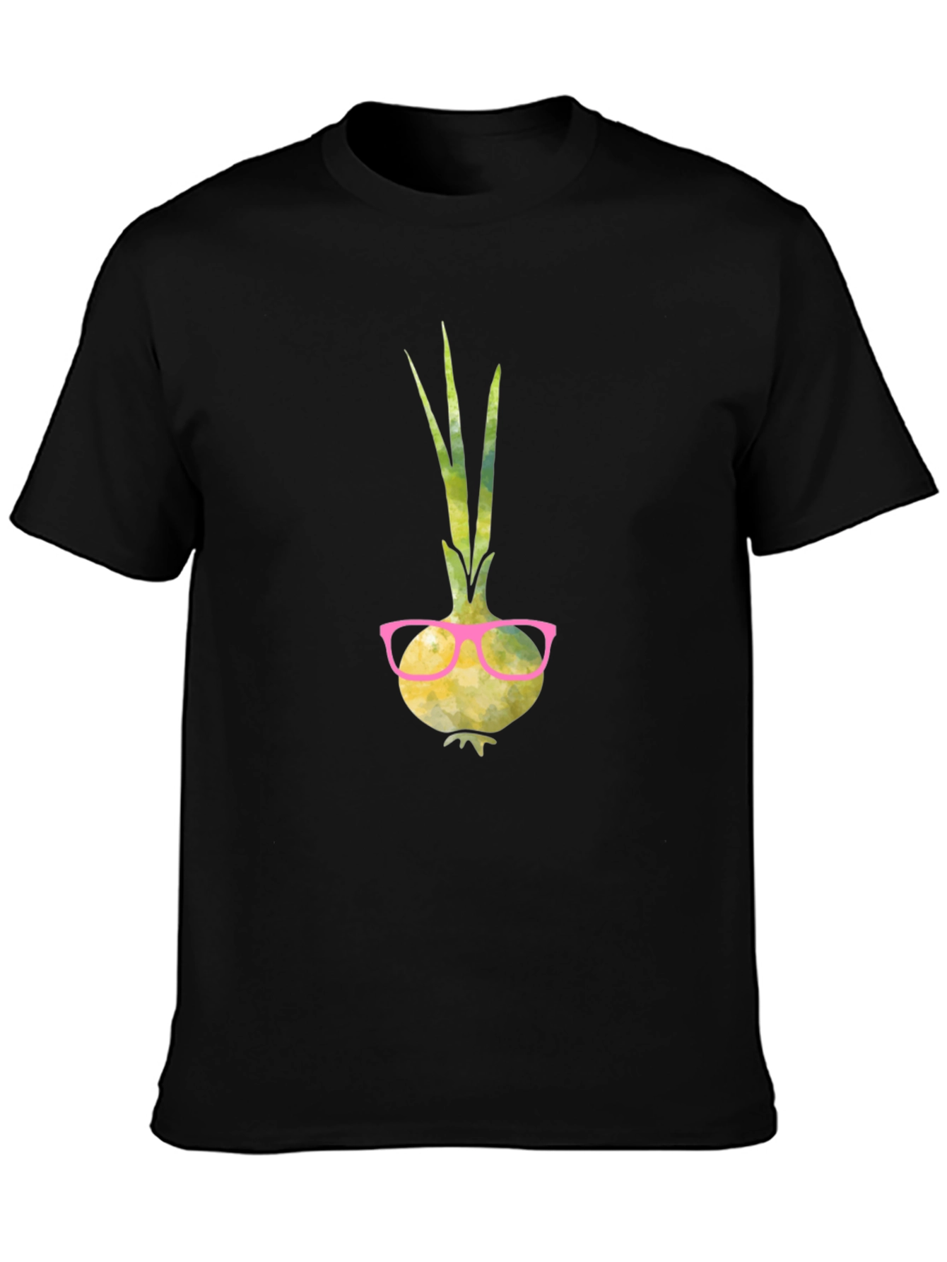 Funny Onion with Glasses Graphic T-Shirt
