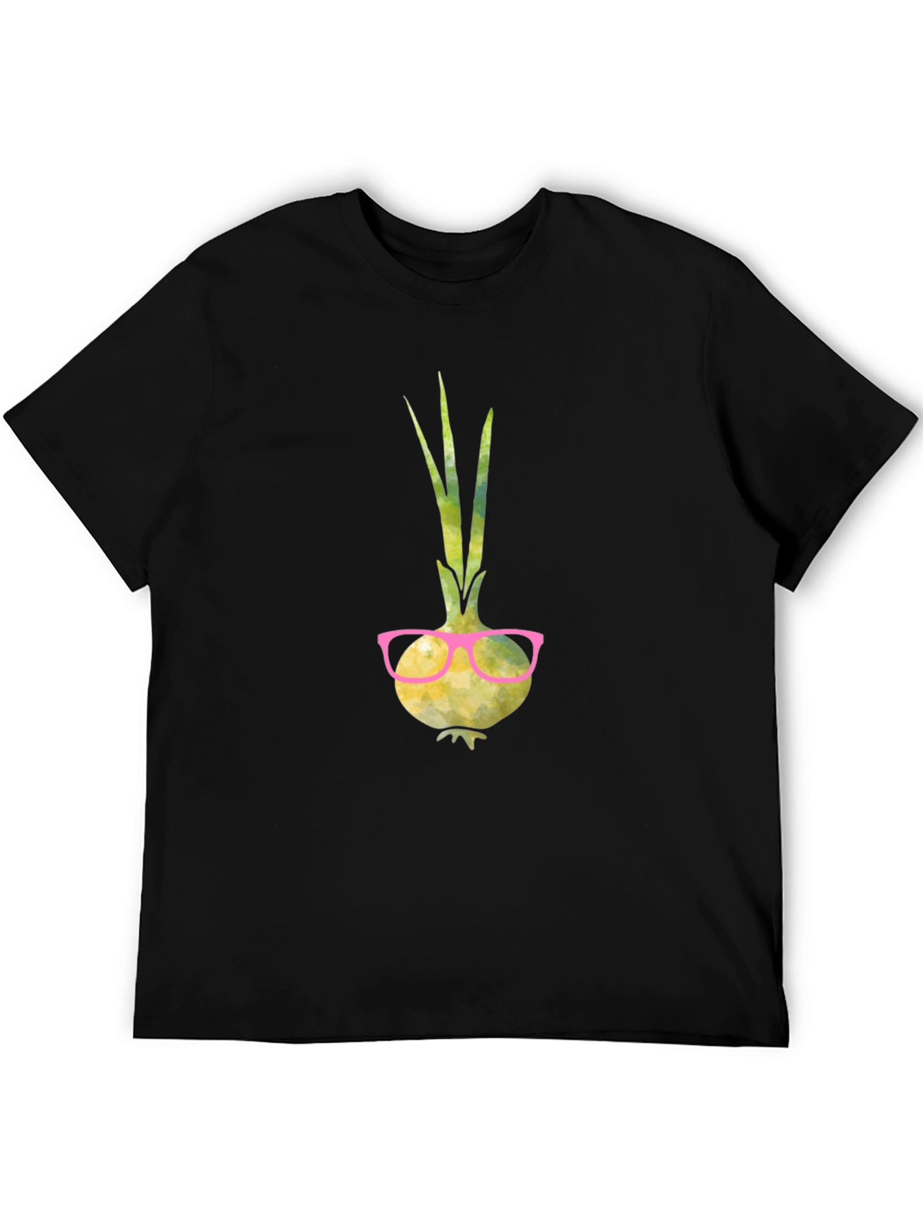 Funny Onion with Glasses Graphic T-Shirt