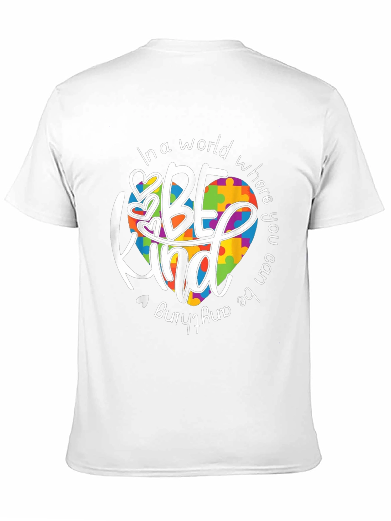 Be Kind Autism Awareness T-Shirt - Puzzle Heart Design