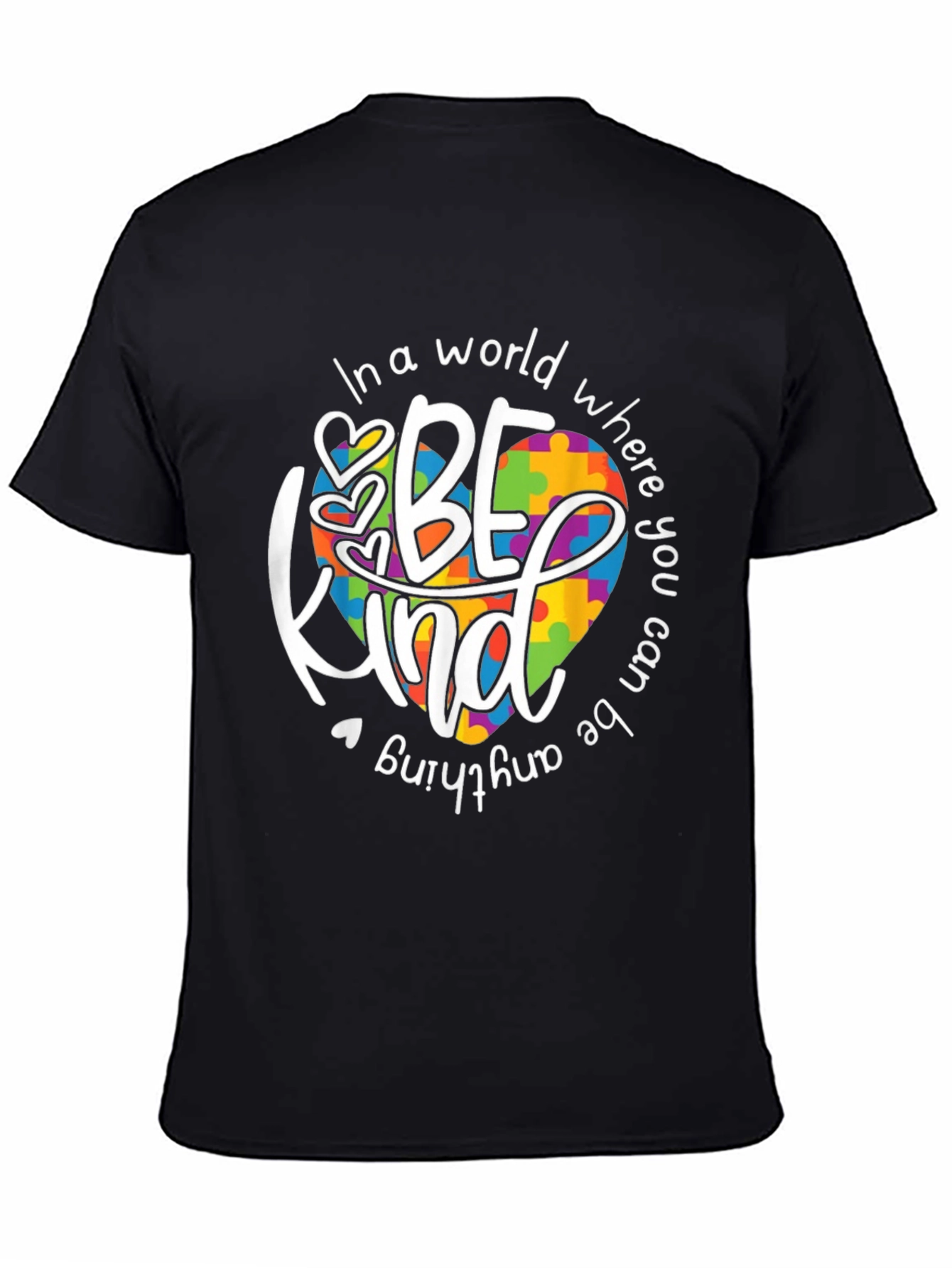 Be Kind Autism Awareness T-Shirt - Puzzle Heart Design