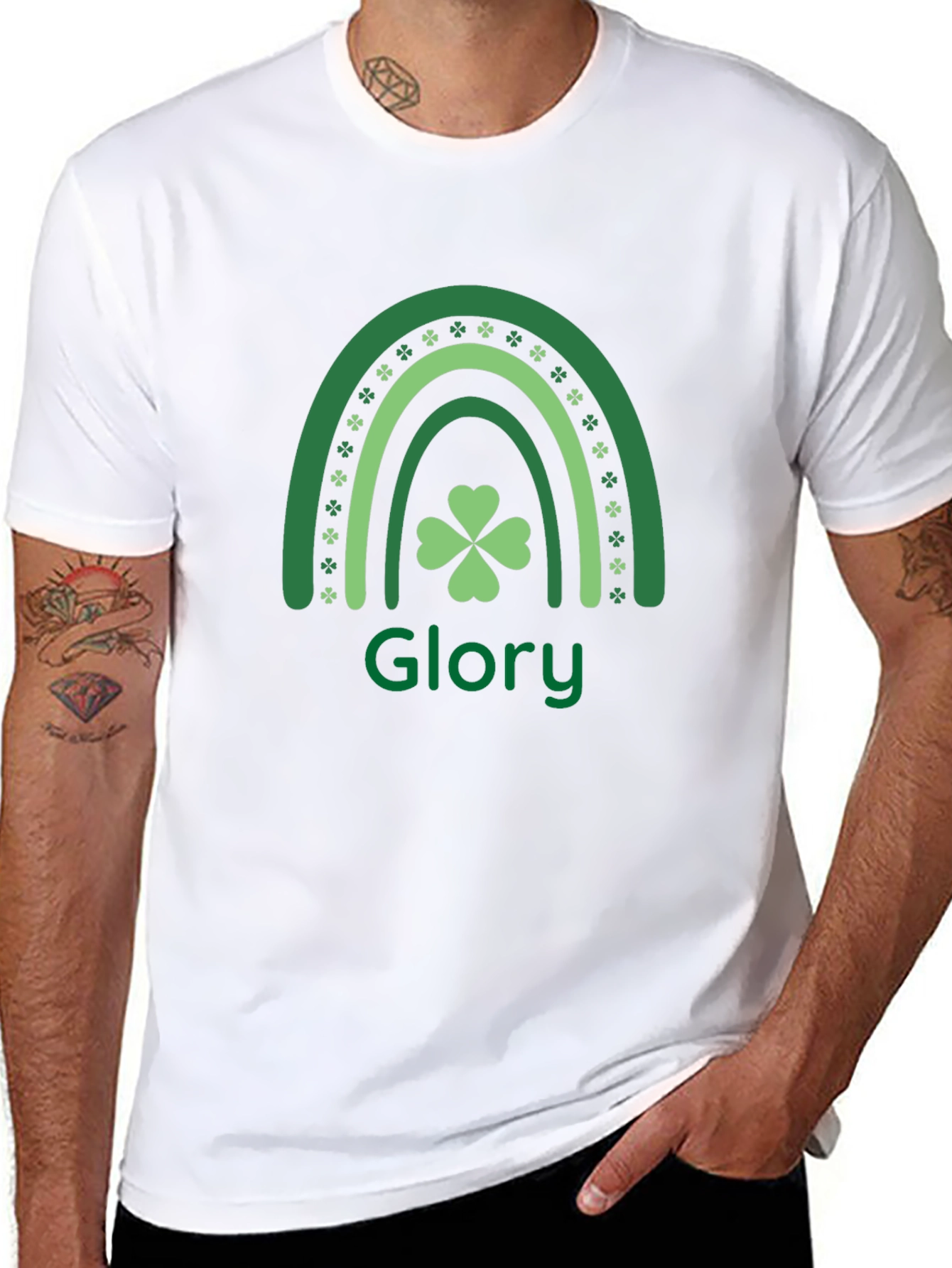 St. Patricks Day Glory Rainbow Clover T-Shirt