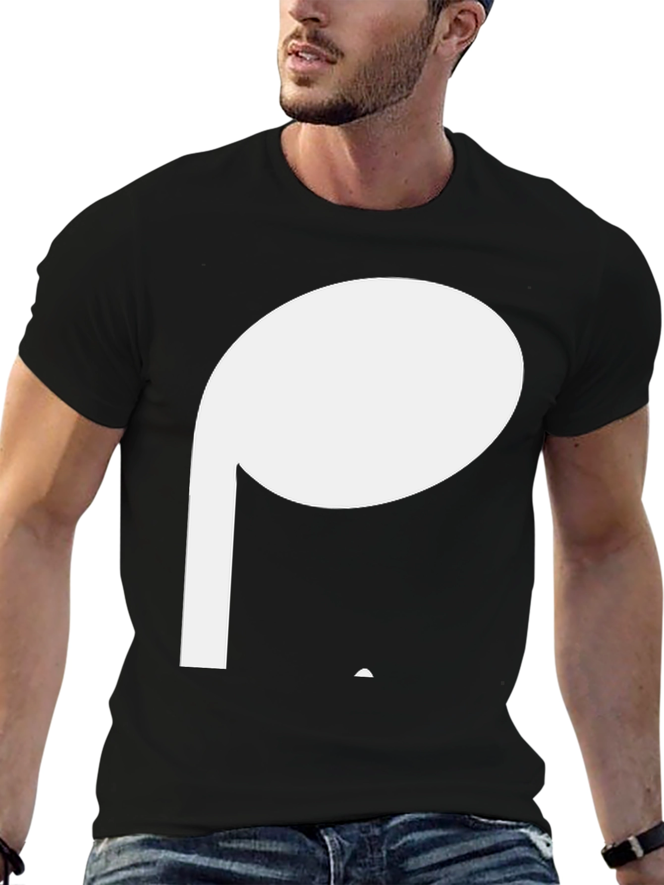 Modern Music Note T-Shirt - Black