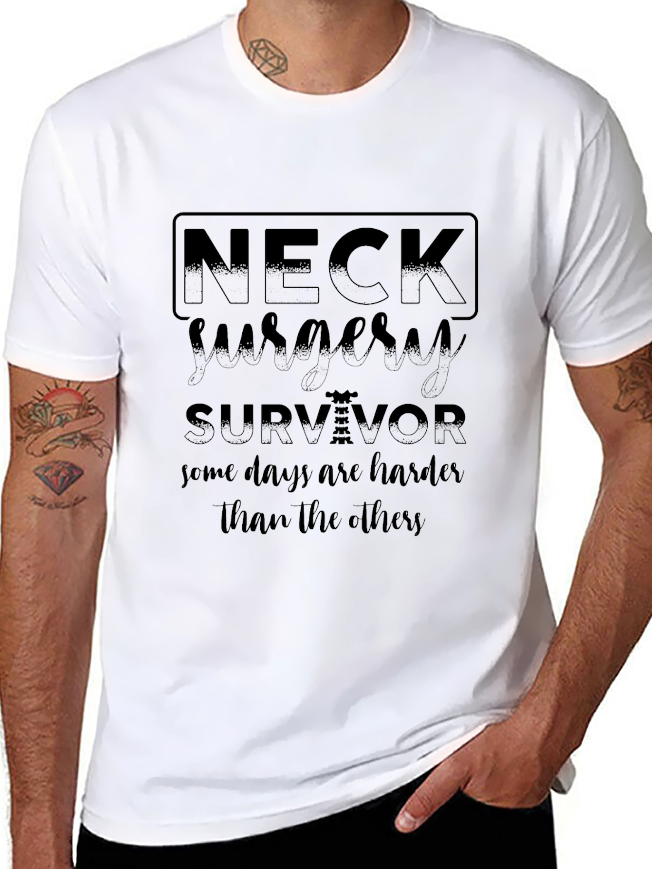 Neck Surgery Survivor Tee - Harder Days Reminder