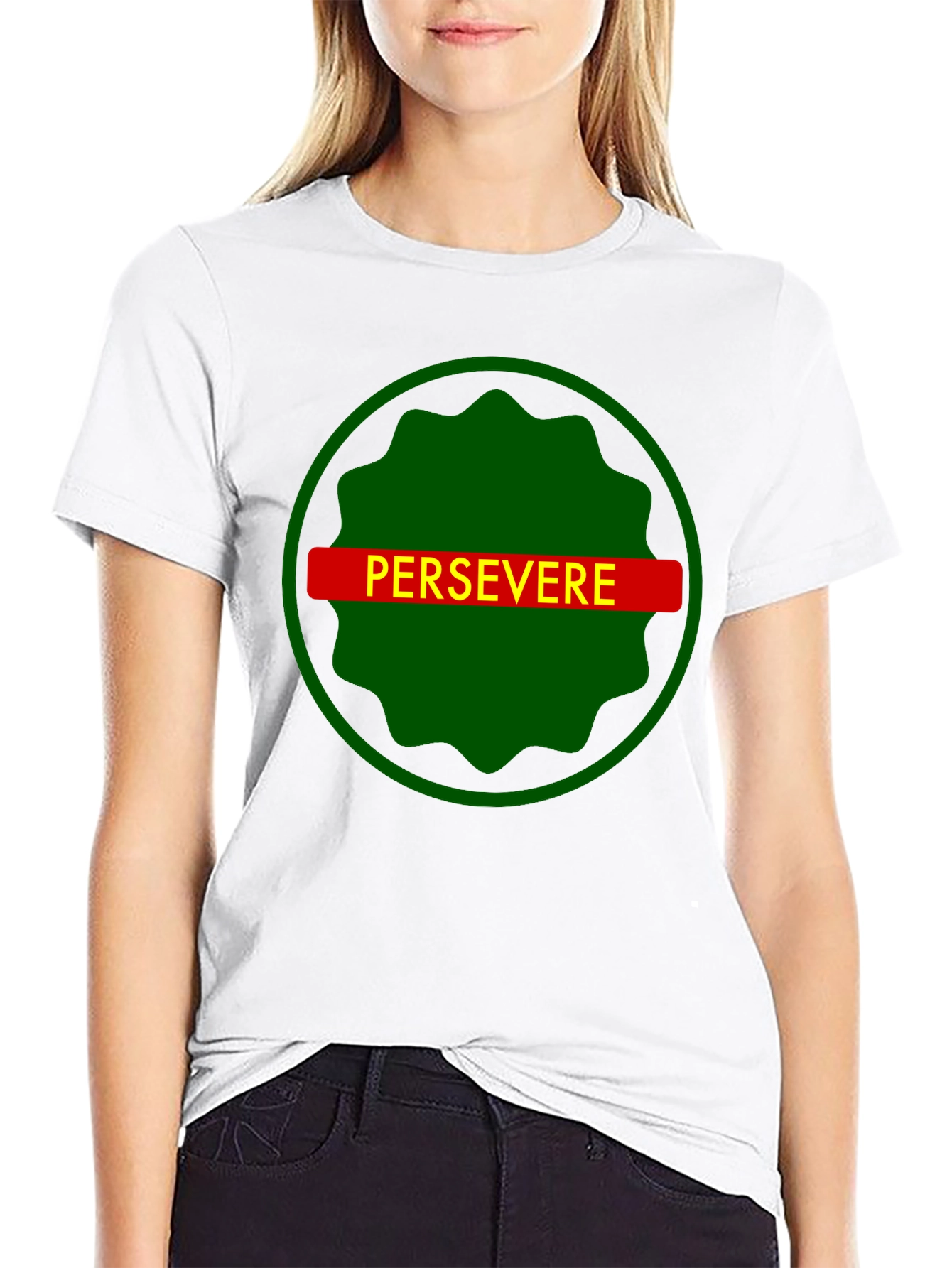 Persevere Graphic Tee - Black Cotton T-Shirt