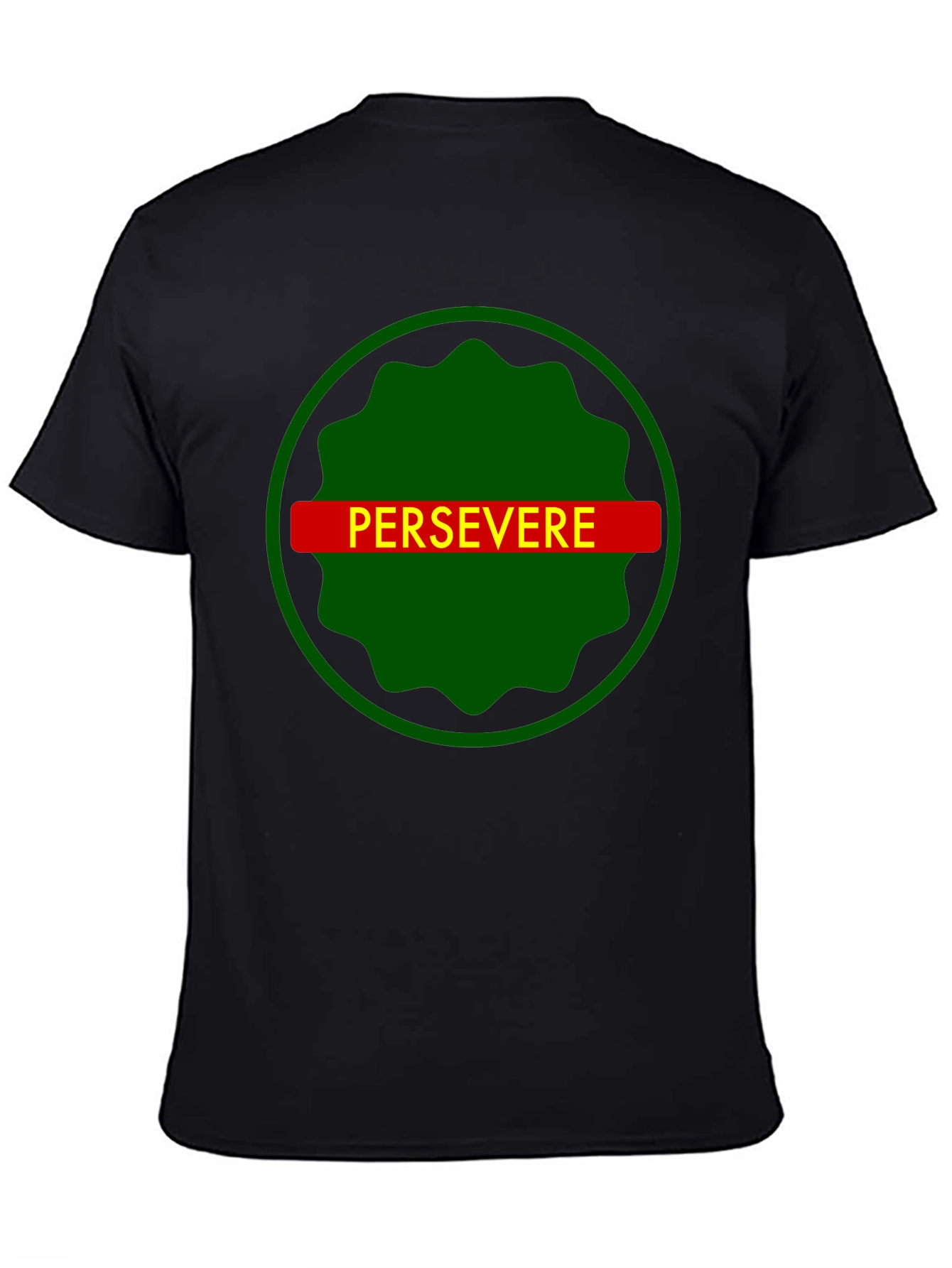 Persevere Graphic Tee - Black Cotton T-Shirt