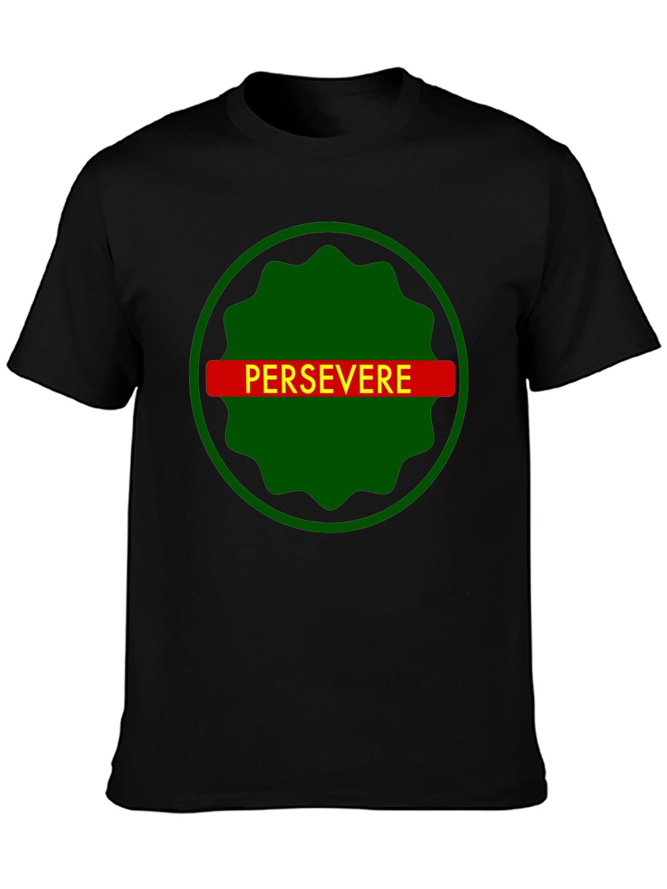 Persevere Graphic Tee - Black Cotton T-Shirt