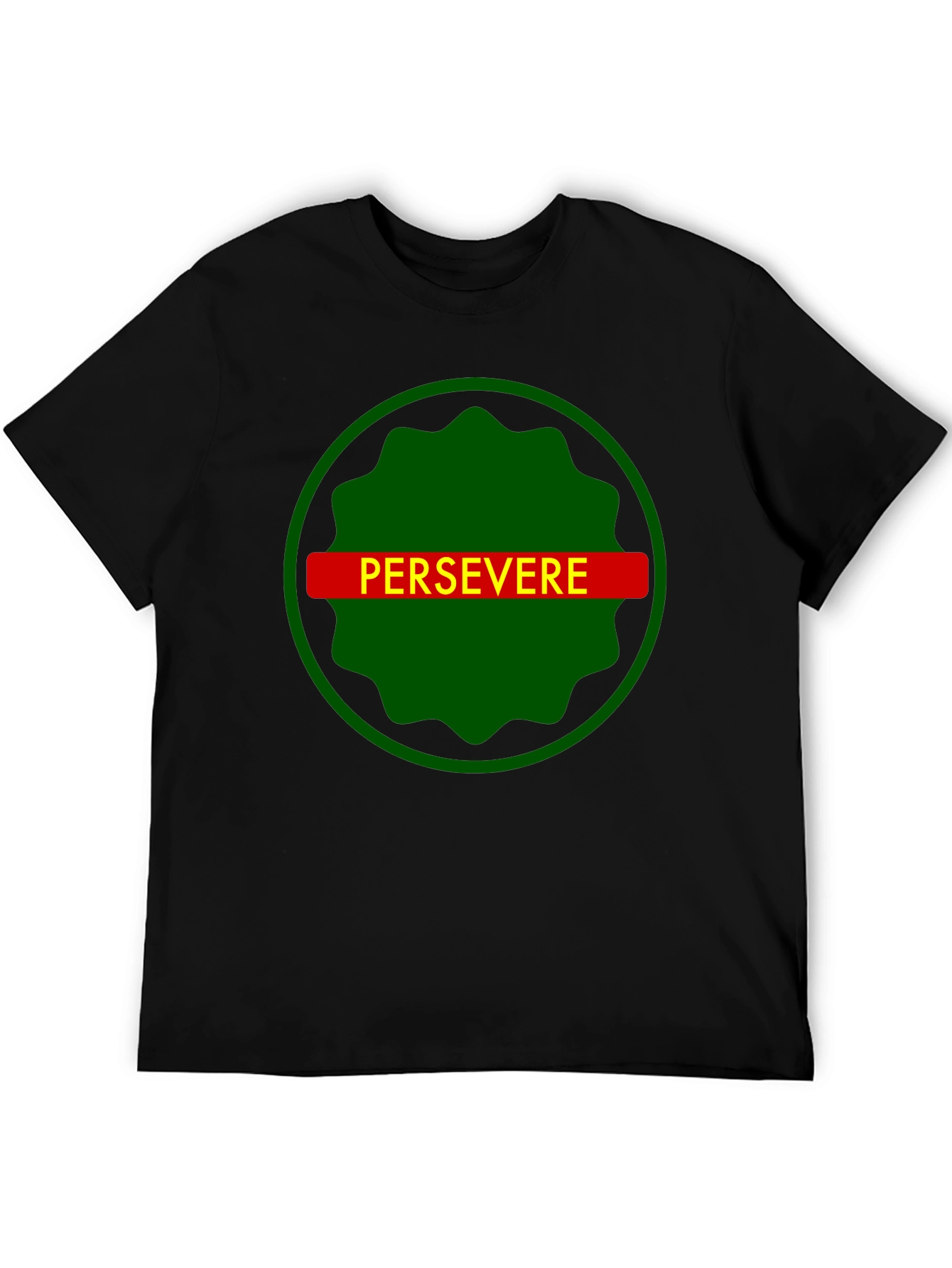 Persevere Graphic Tee - Black Cotton T-Shirt