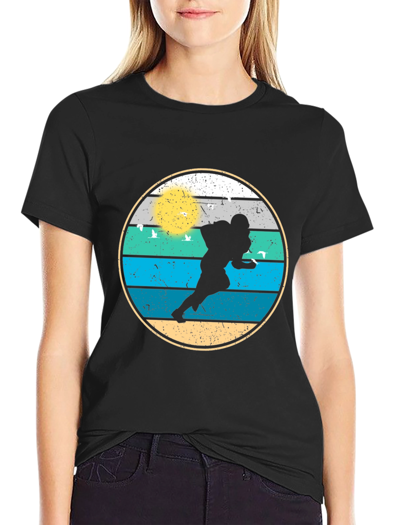 Retro Football Player Graphic Tee