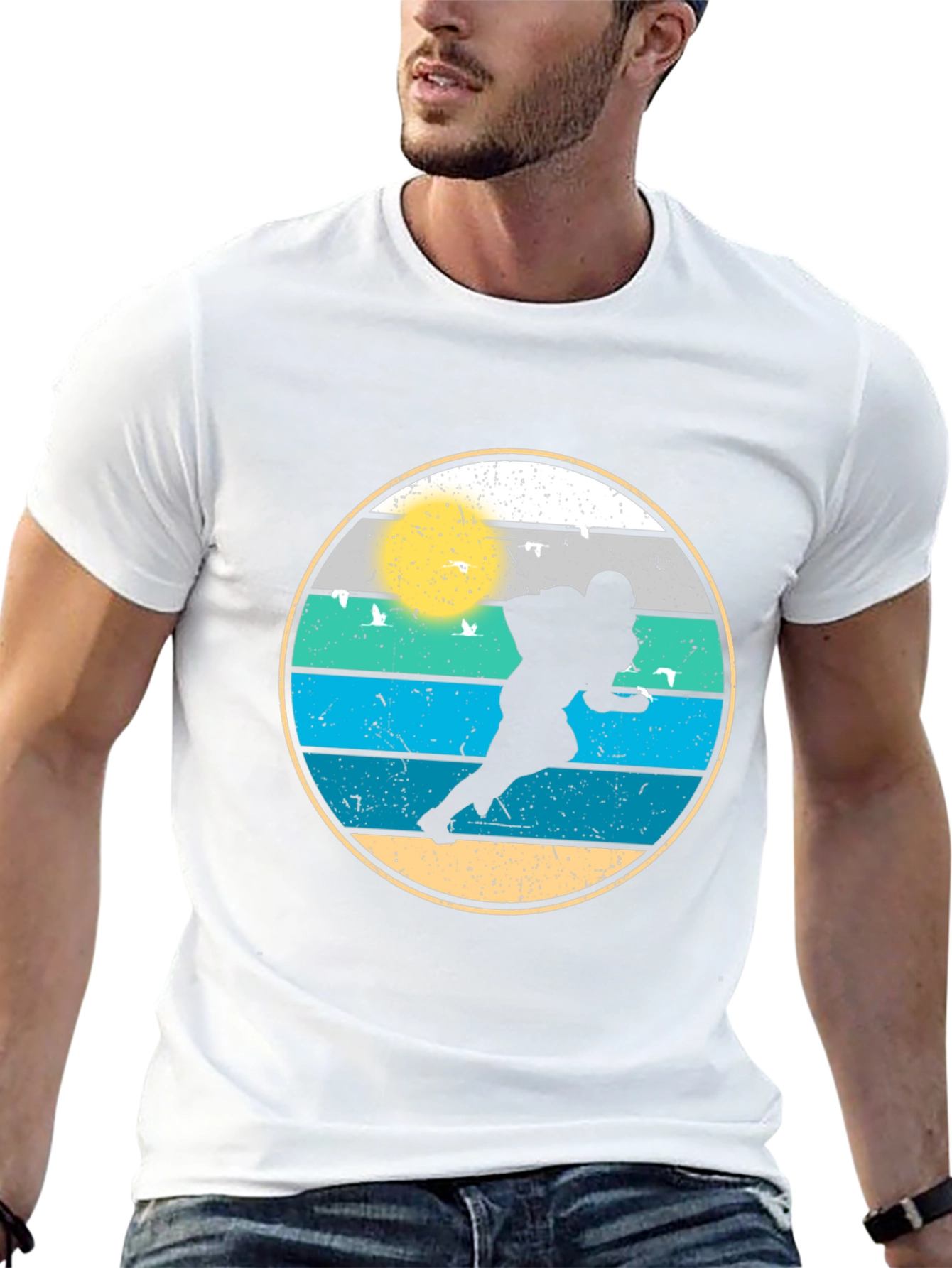 Retro Football Player Graphic Tee