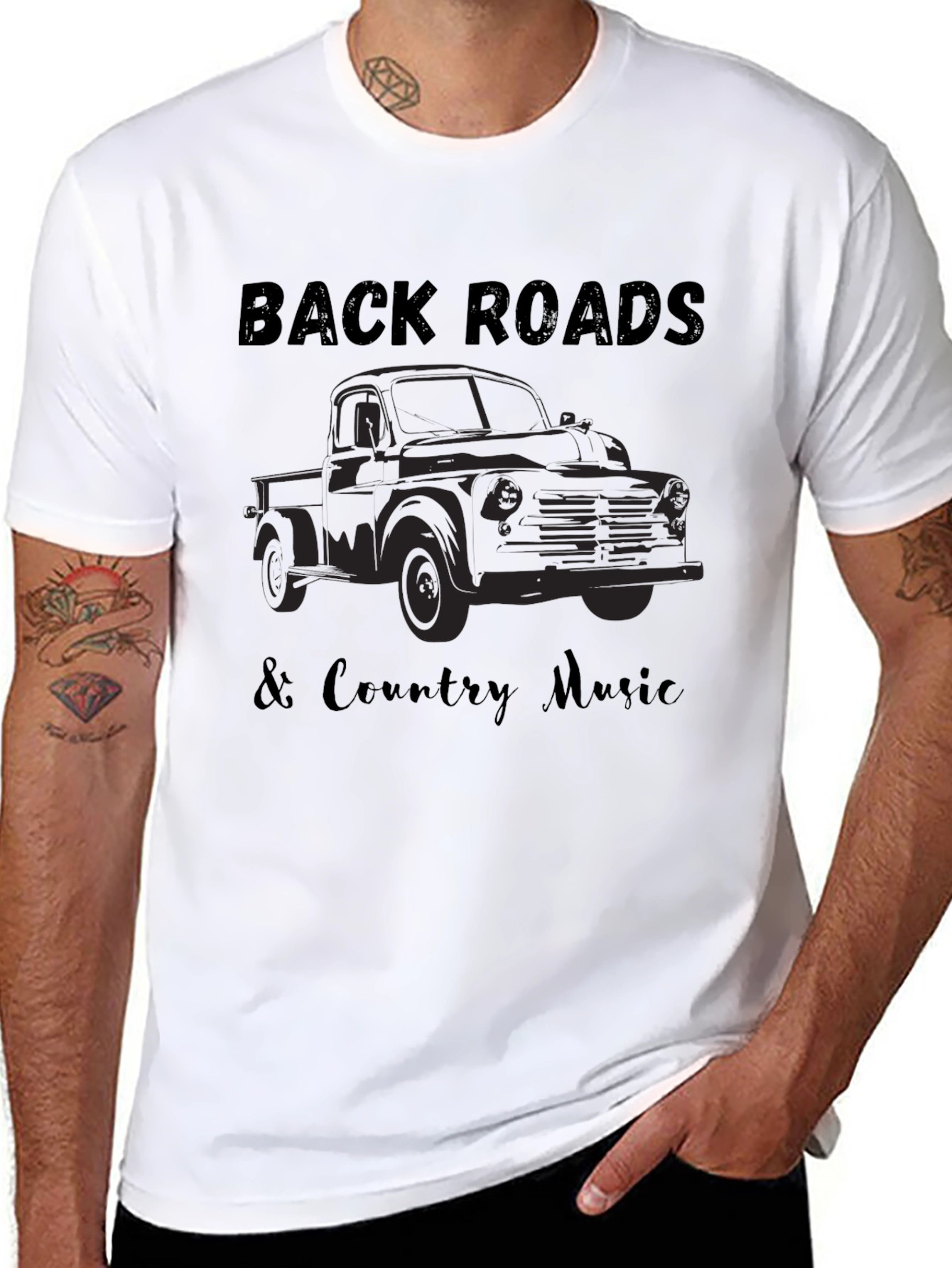 Back Roads & Country Music Graphic T-Shirt