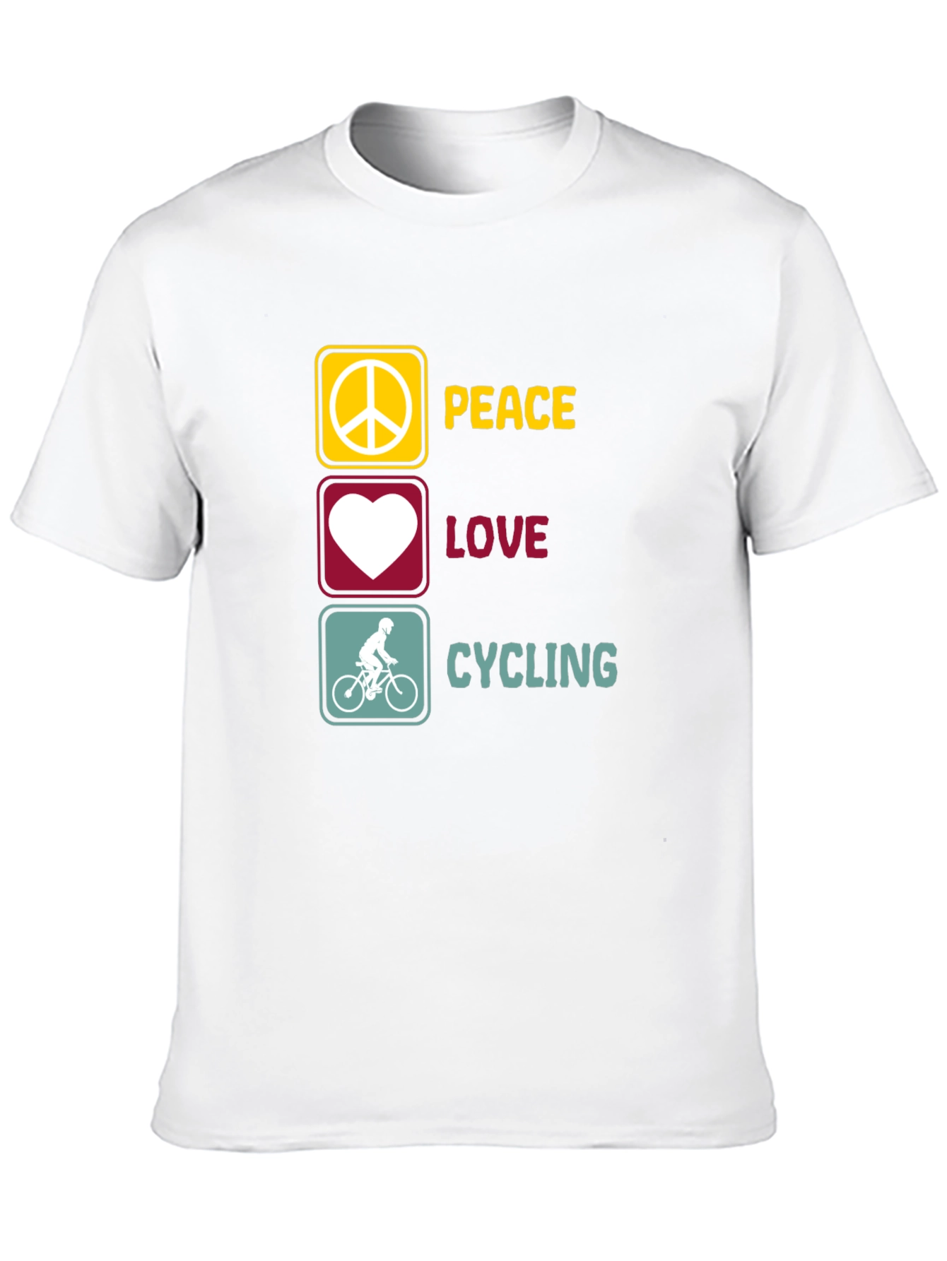 Peace Love Cycling Graphic T-Shirt - Black