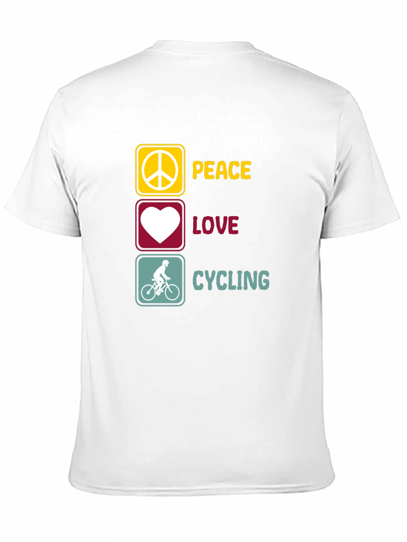 Peace Love Cycling Graphic T-Shirt - Black