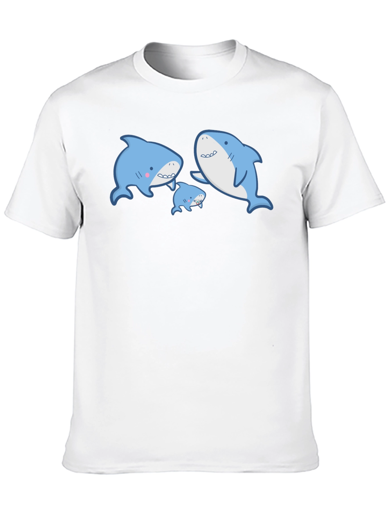 Cute Shark Family Graphic T-Shirt