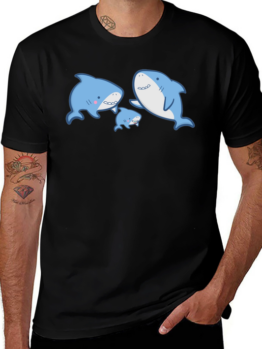 Cute Shark Family Graphic T-Shirt