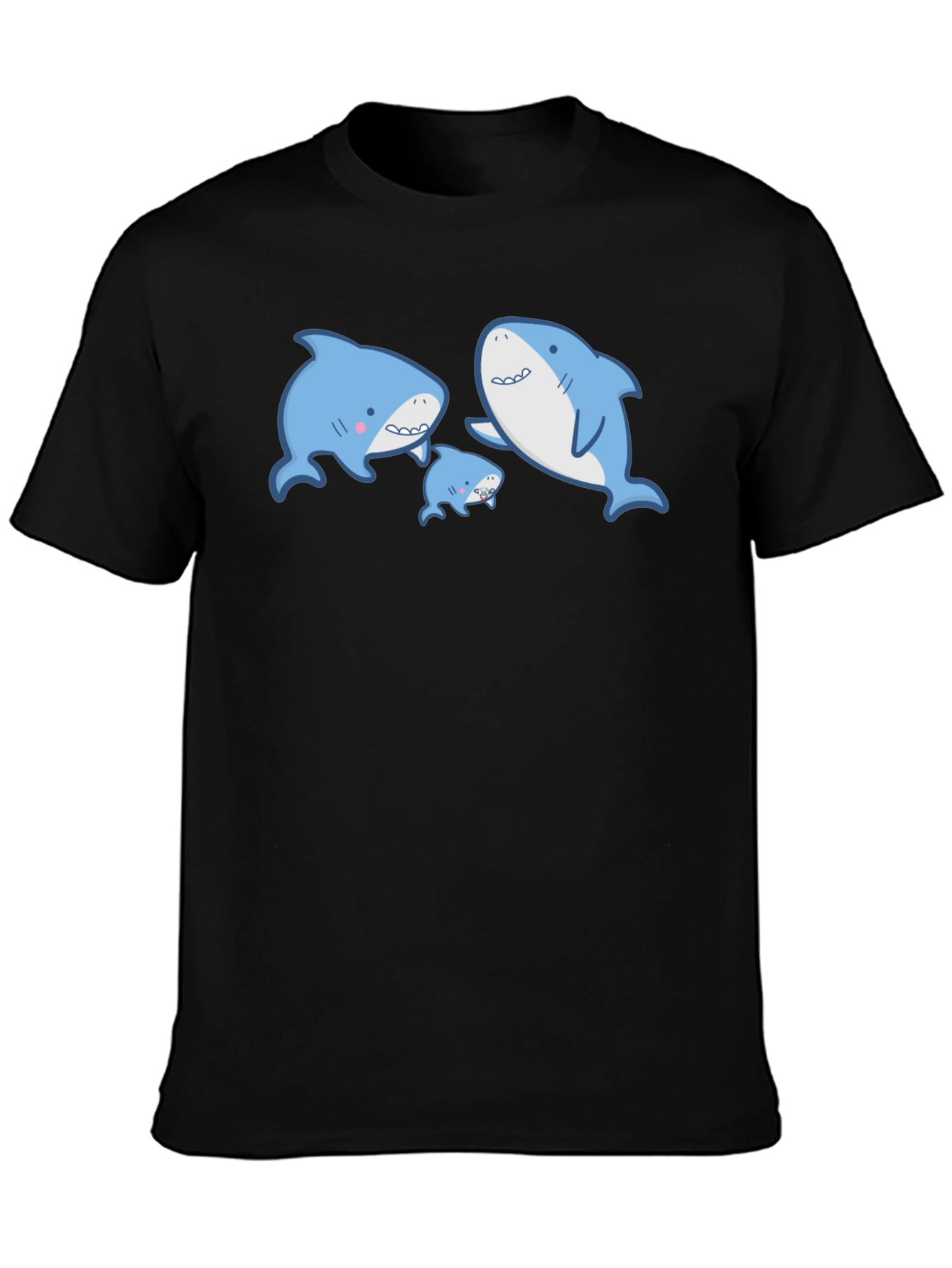 Cute Shark Family Graphic T-Shirt