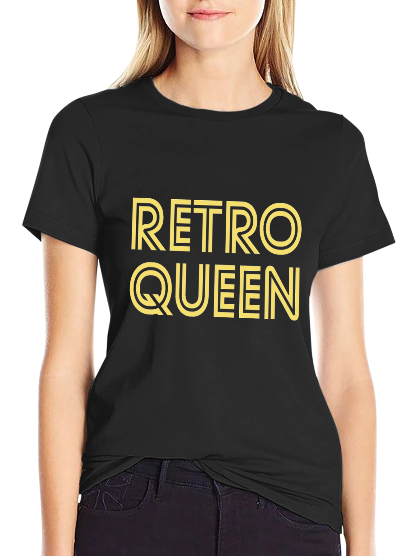 Retro Queen Black Graphic T-Shirt