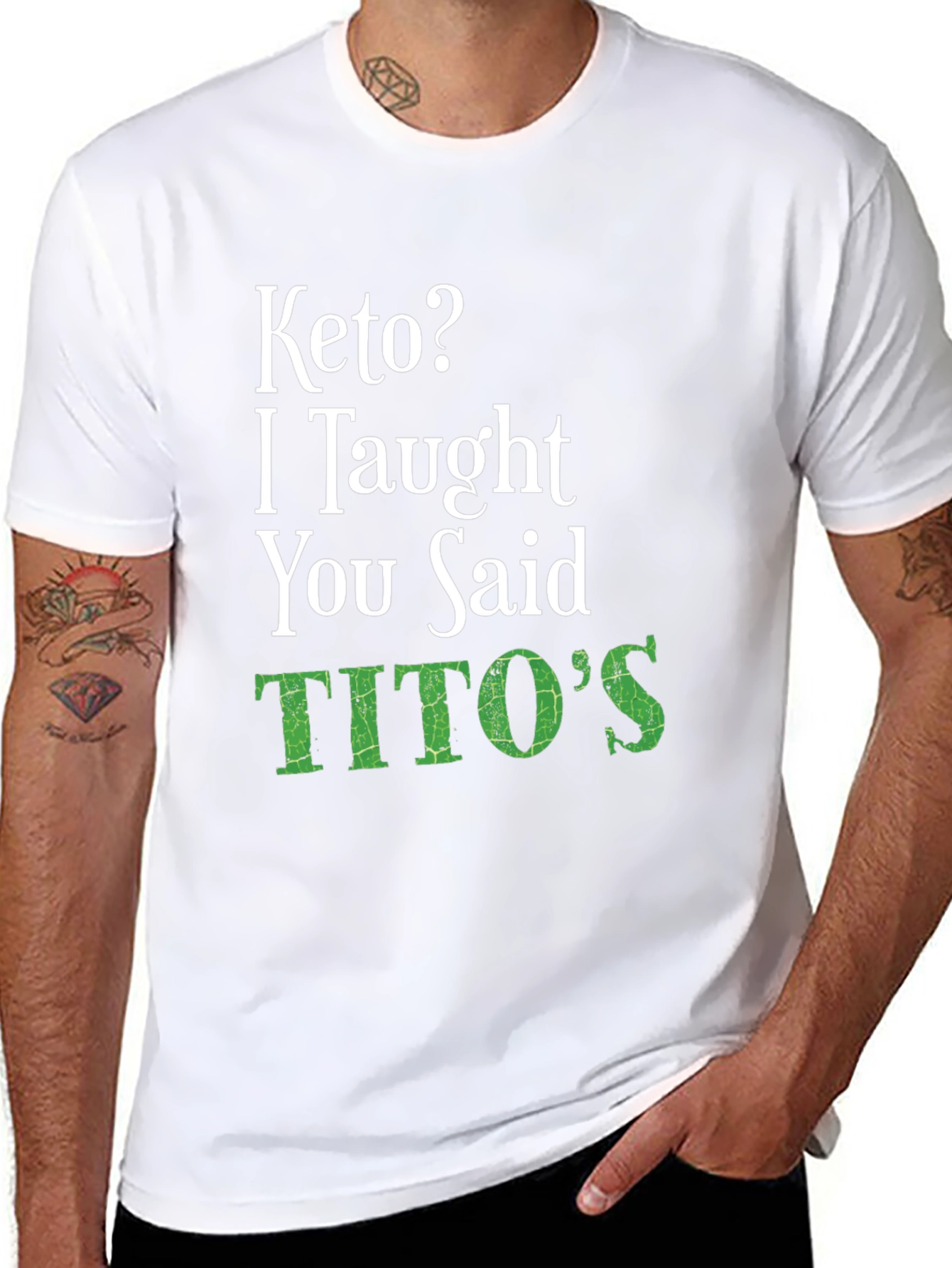 Keto I Taught You Said Titos Black T-Shirt