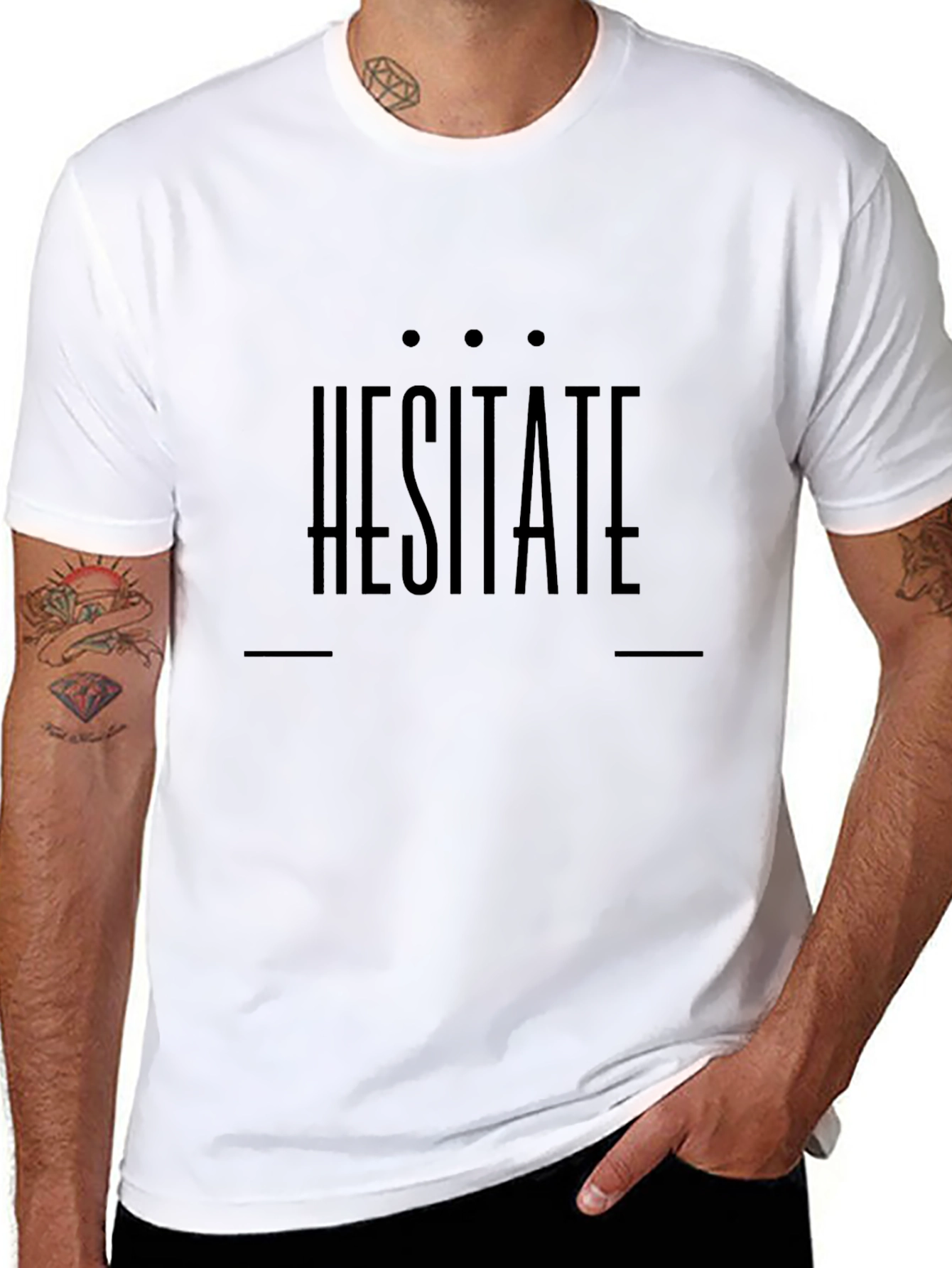 Hesitate Graphic Tee - Stylish Black T-Shirt