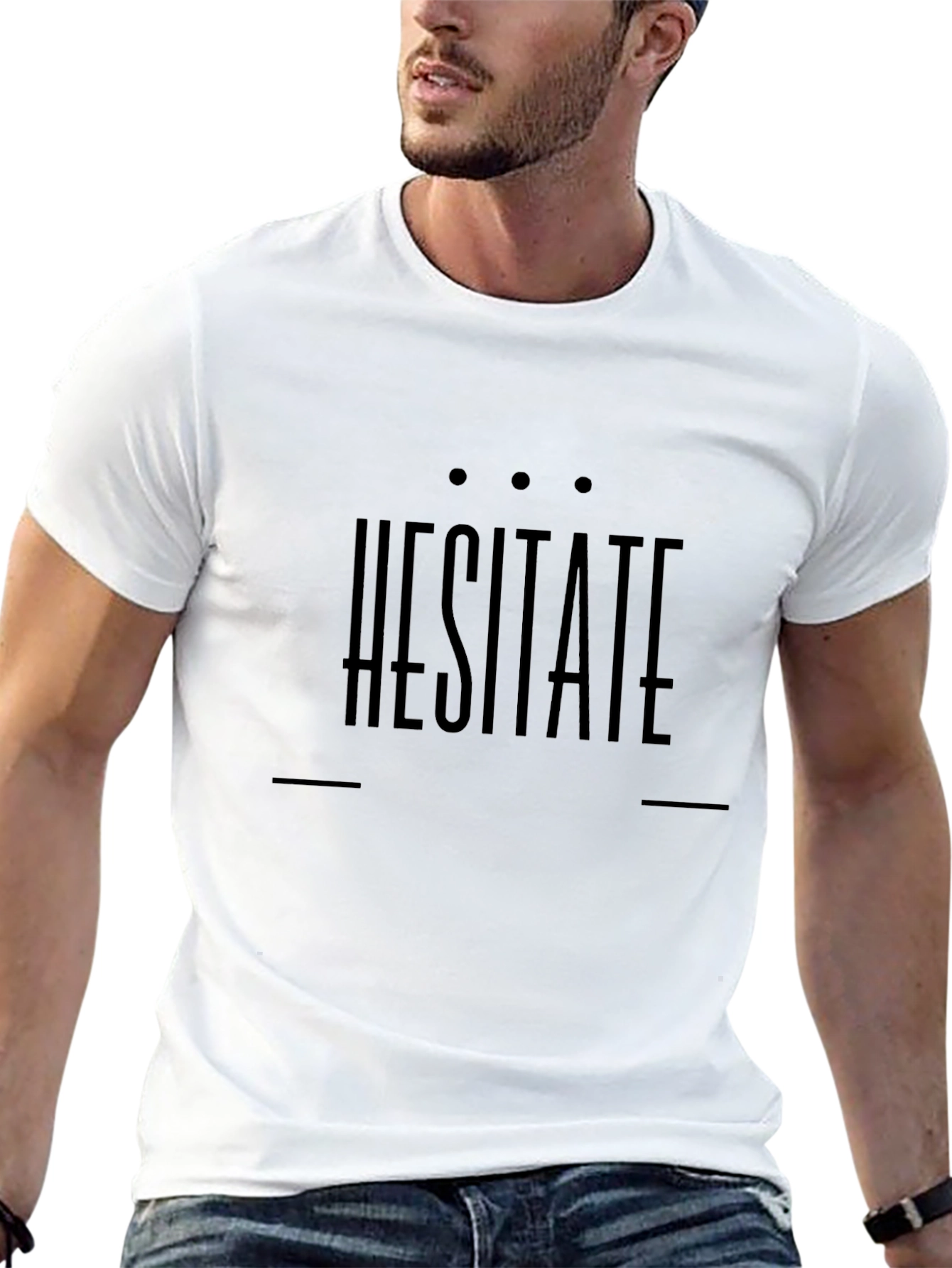 Hesitate Graphic Tee - Stylish Black T-Shirt