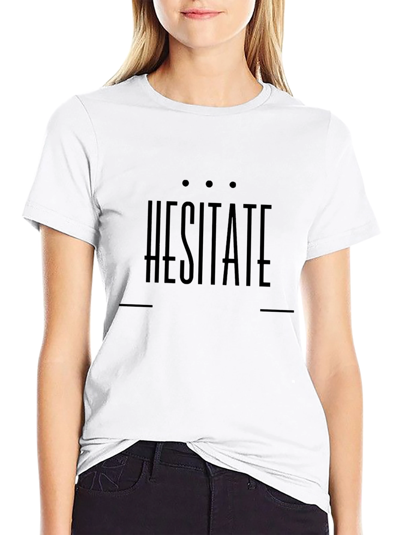 Hesitate Graphic Tee - Stylish Black T-Shirt