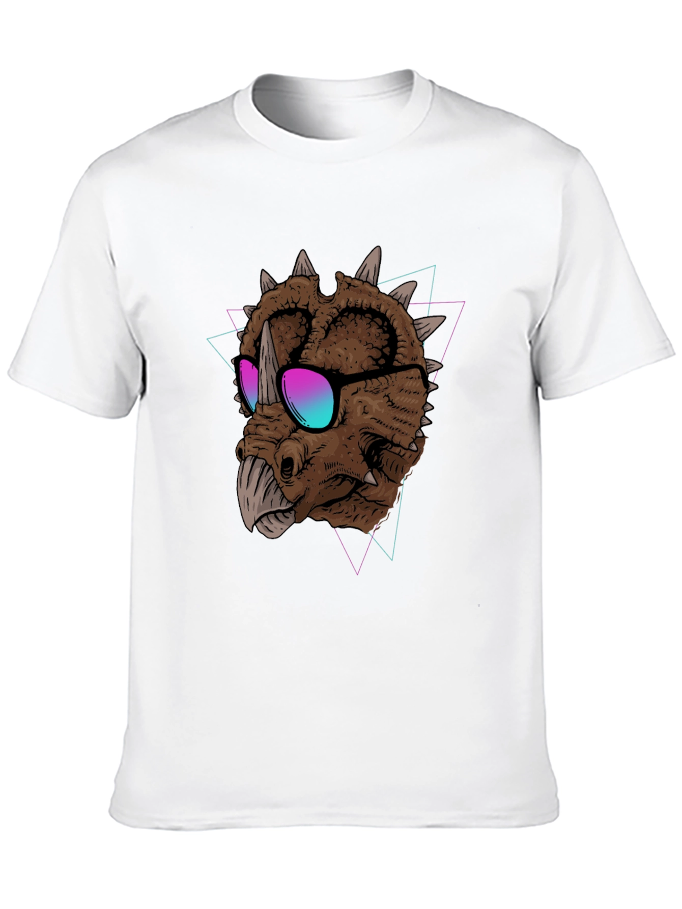 Cool Triceratops Graphic Tee - Black T-Shirt