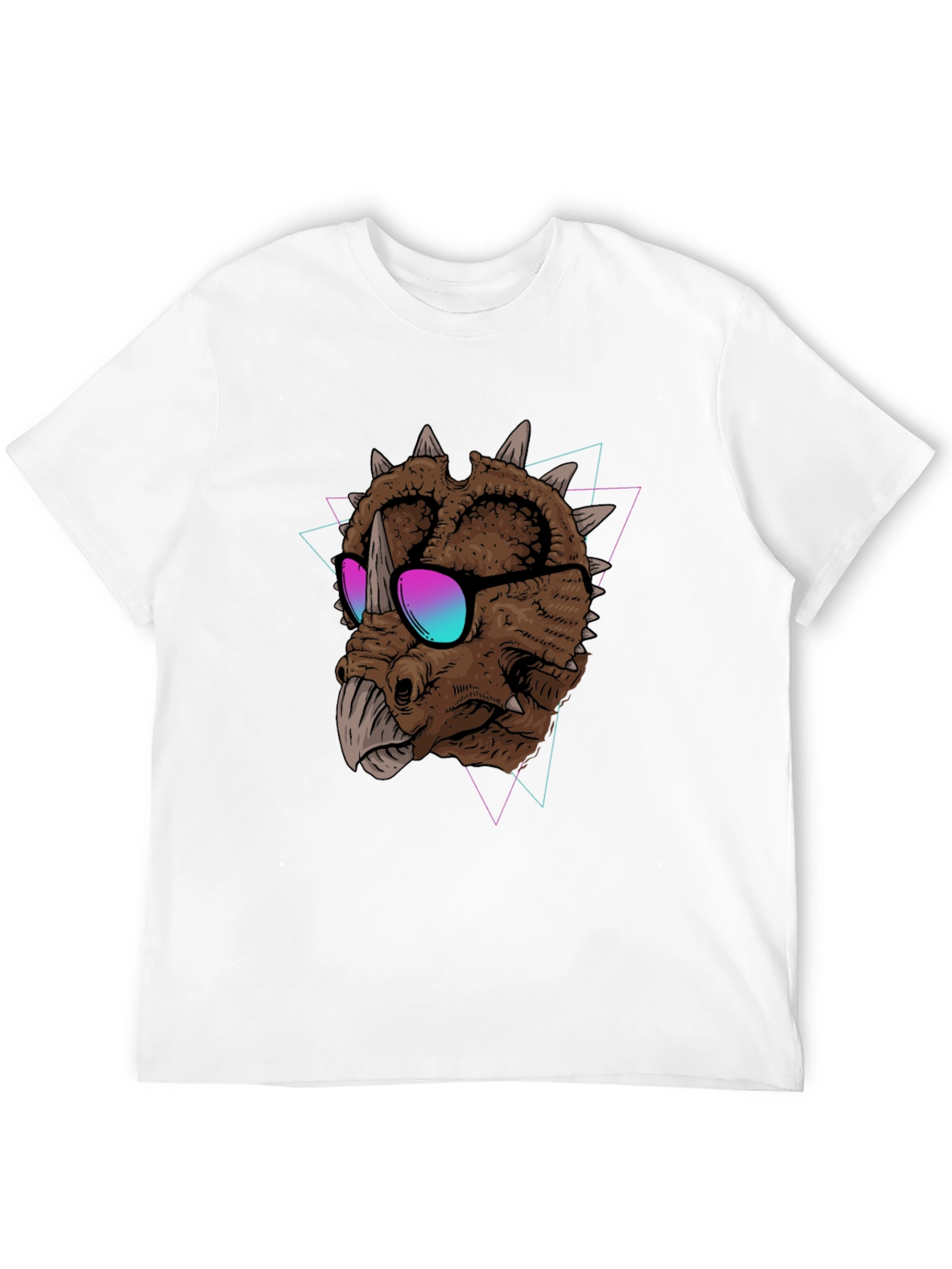 Cool Triceratops Graphic Tee - Black T-Shirt