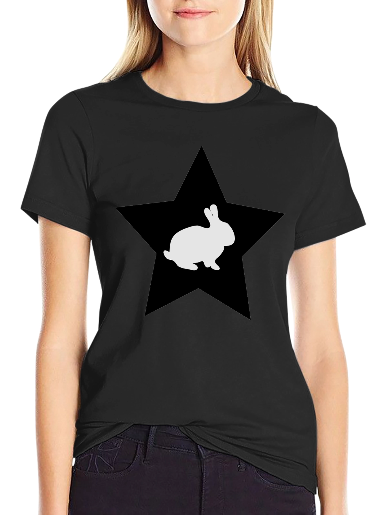Star Bunny Graphic Tee - Soft Cotton Blend
