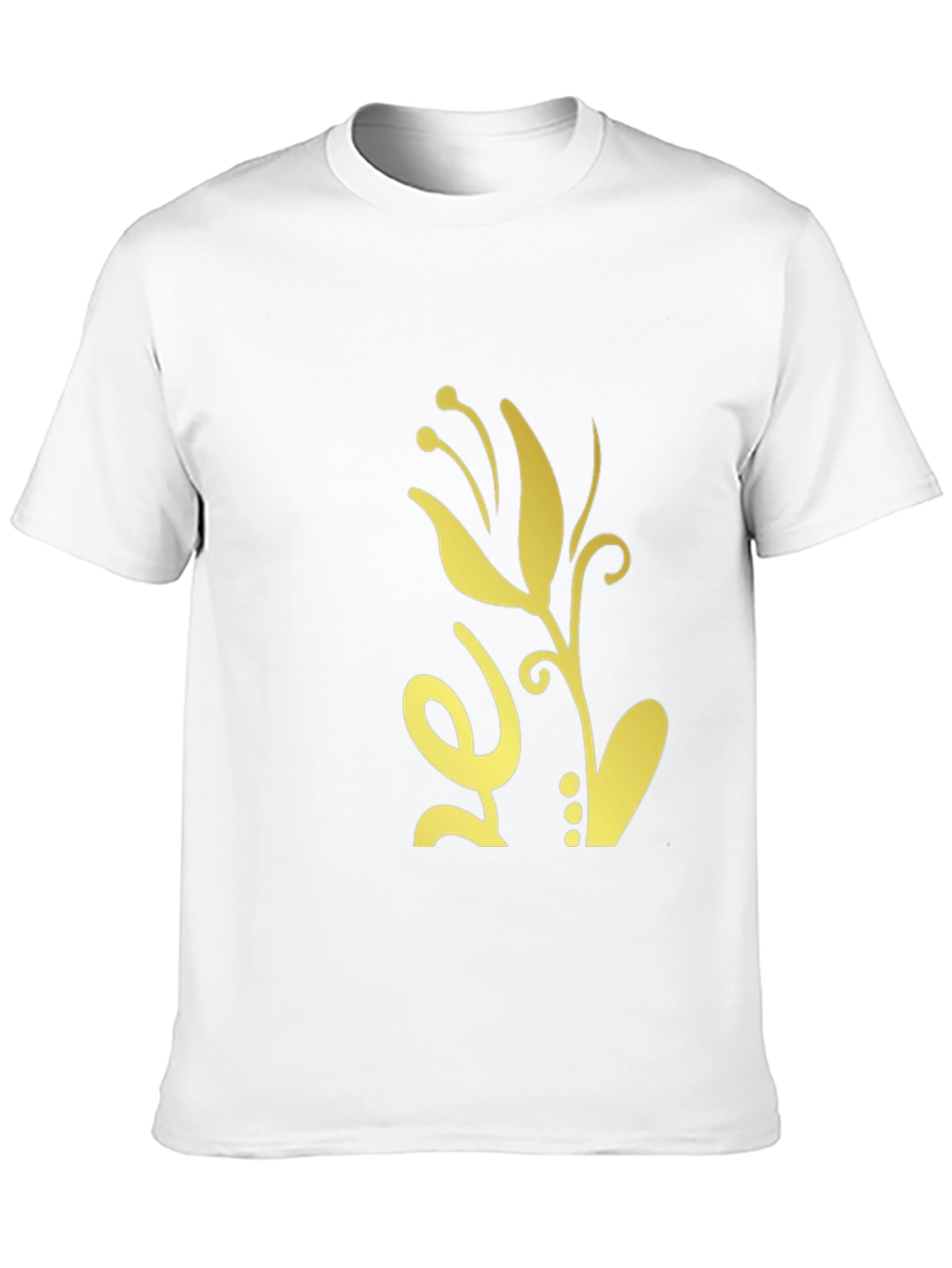 Mens Black T-Shirt with Floral Design