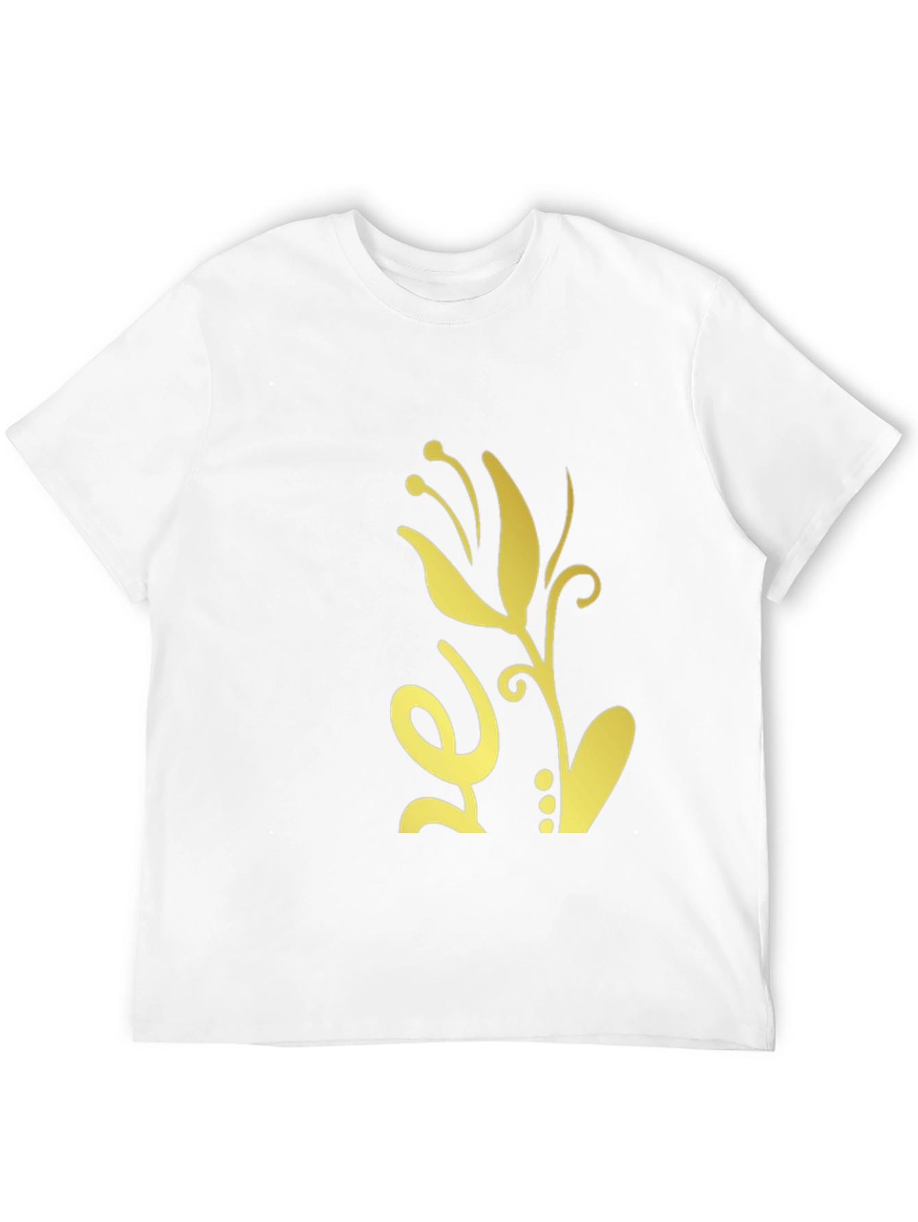 Mens Black T-Shirt with Floral Design