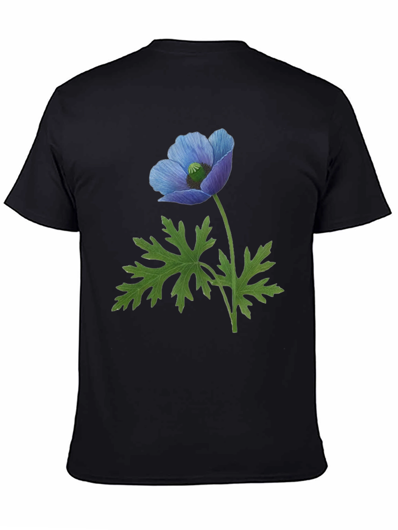 Blue Poppy Flower Graphic T-Shirt - Nature Inspired Tee