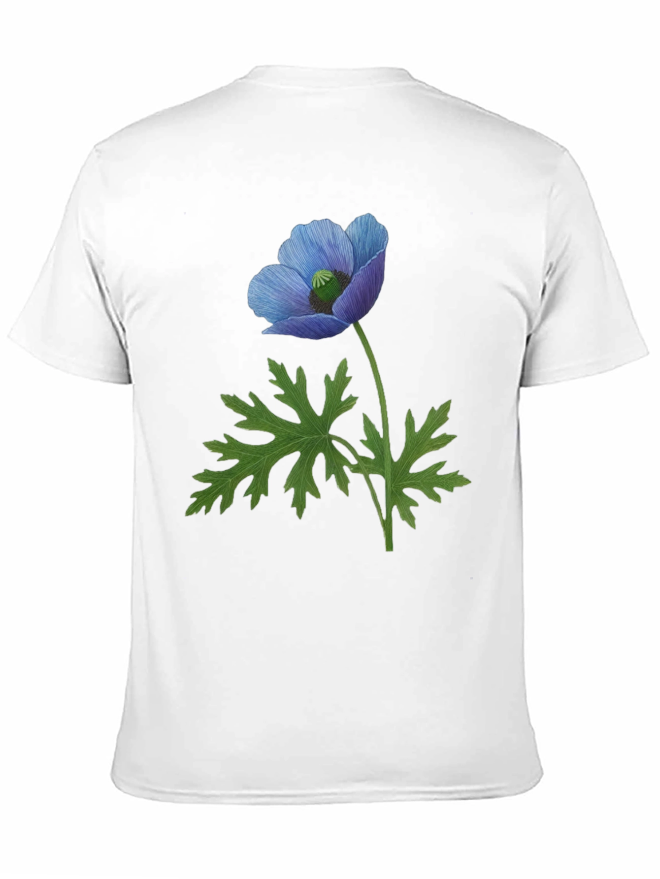Blue Poppy Flower Graphic T-Shirt - Nature Inspired Tee