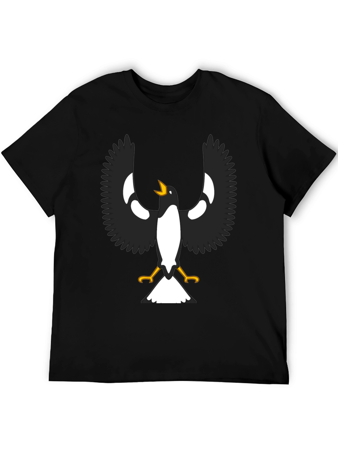 Black T-Shirt with Magpie Graphic